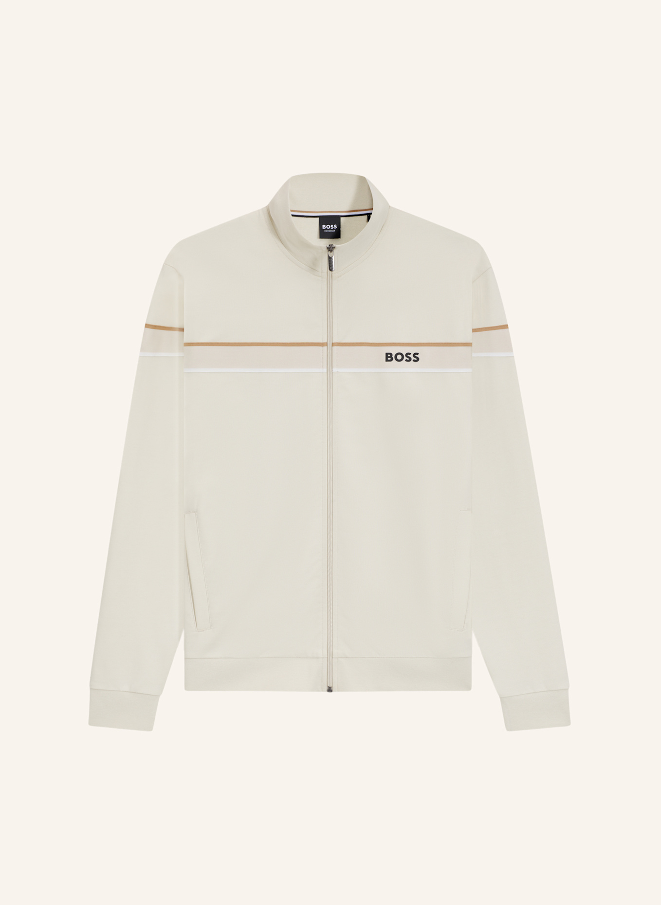 BOSS Loungewear Jacke ICONIC JACKET ZIP Regular Fit: WEISS