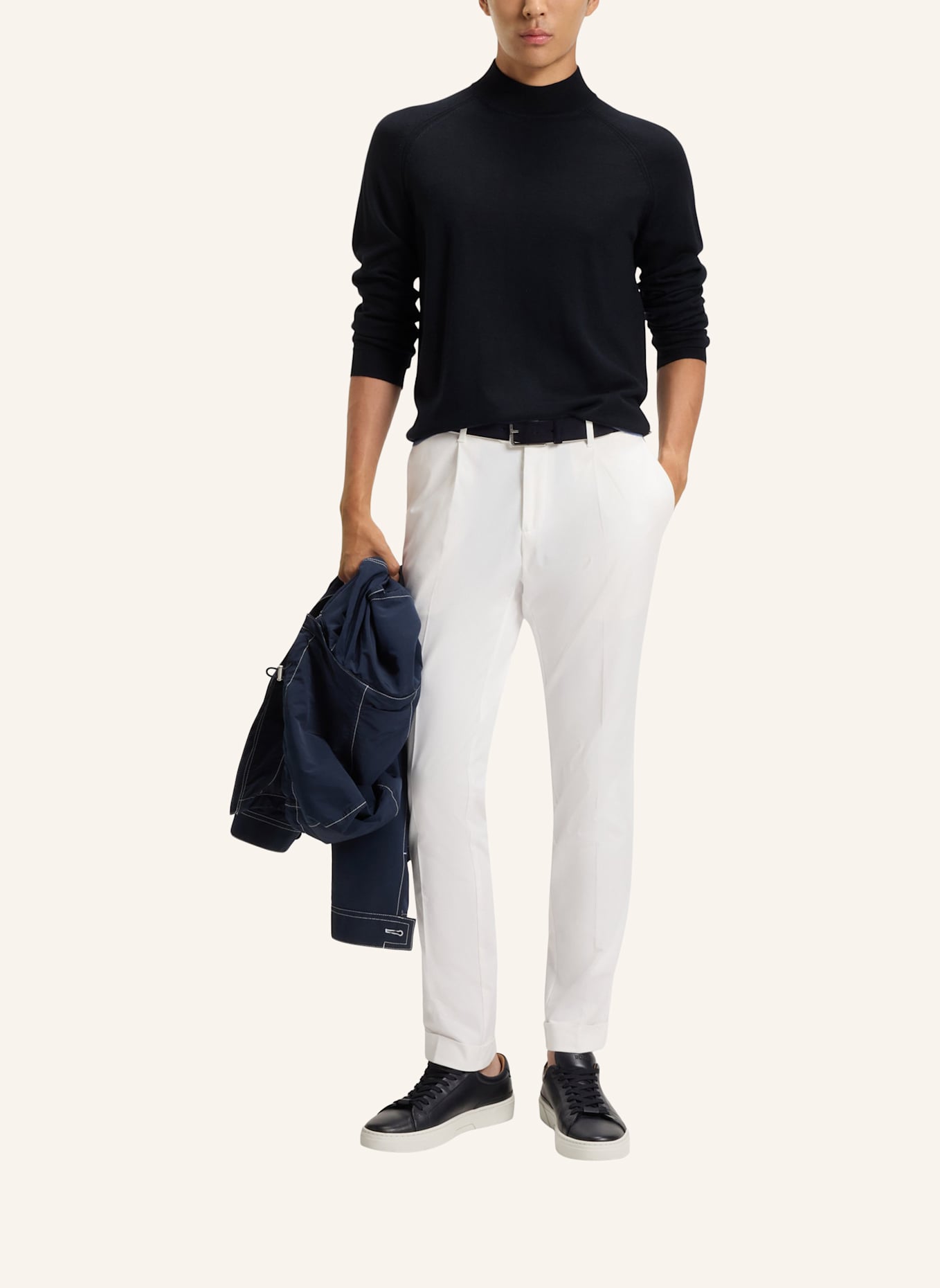 BOSS Pullover PERFINO_IN Regular Fit: DUNKELBLAU