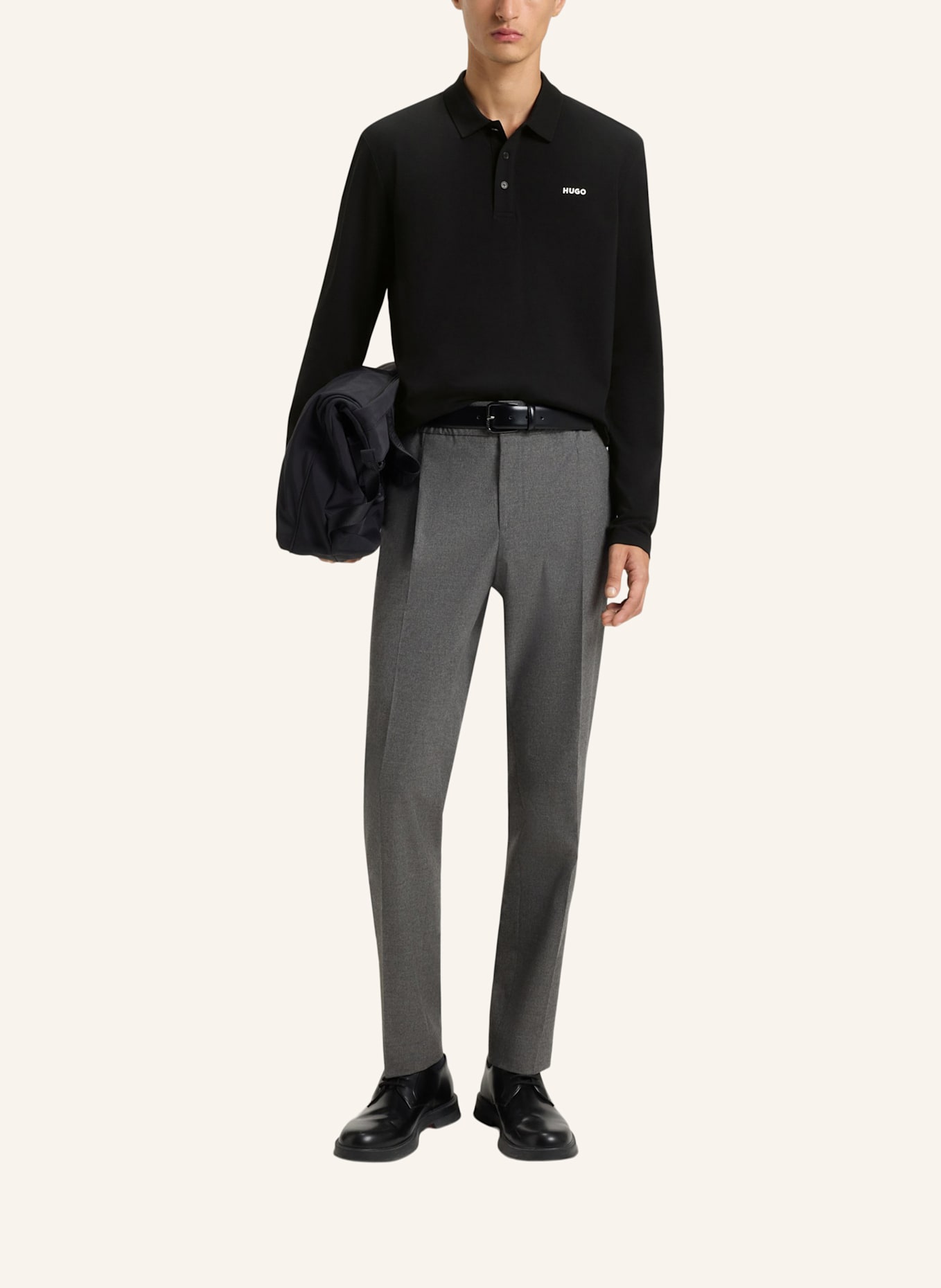 HUGO Poloshirt DONOSLONG Regular Fit: SCHWARZ