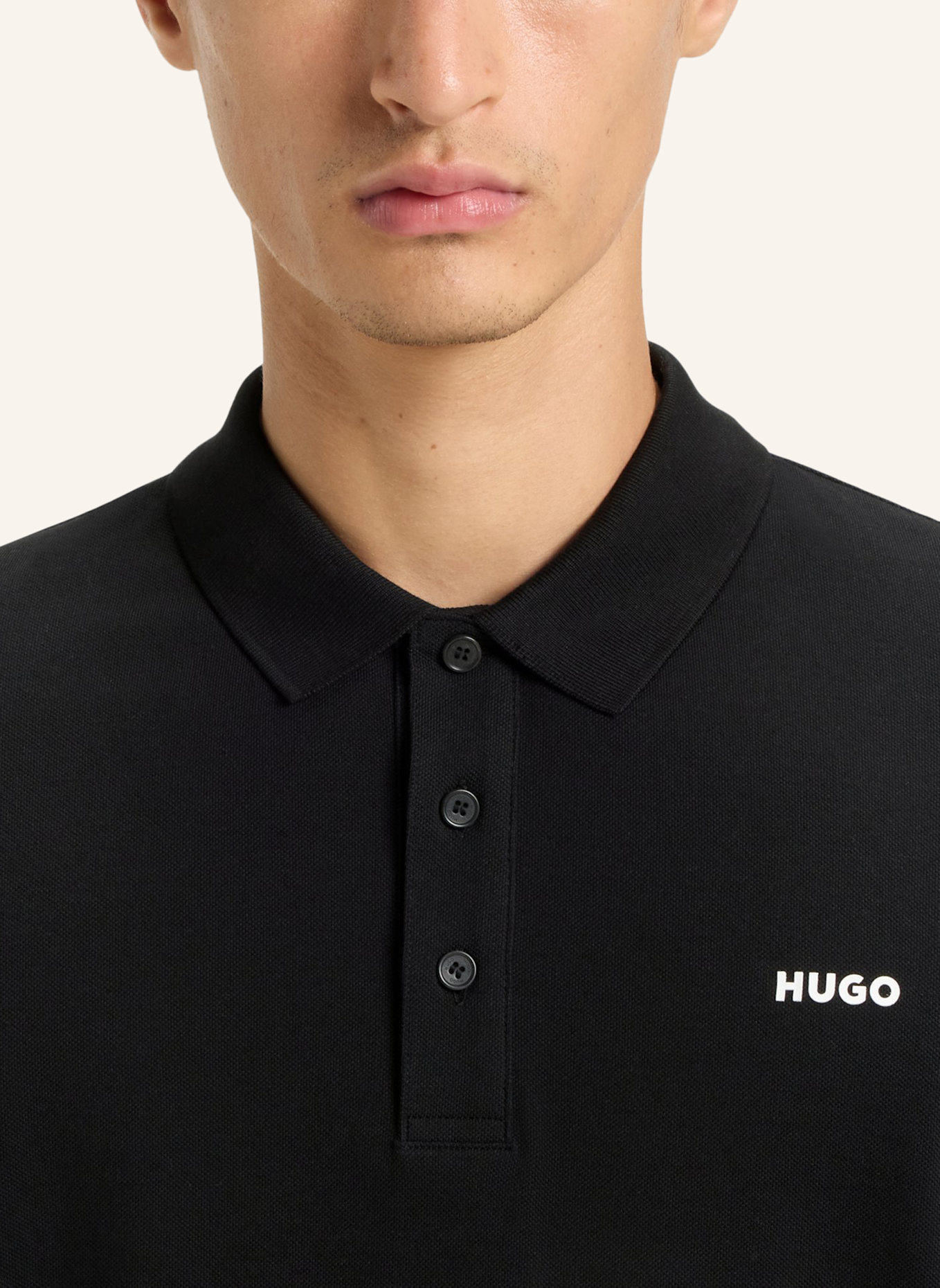 HUGO Poloshirt DONOSLONG Regular Fit: SCHWARZ