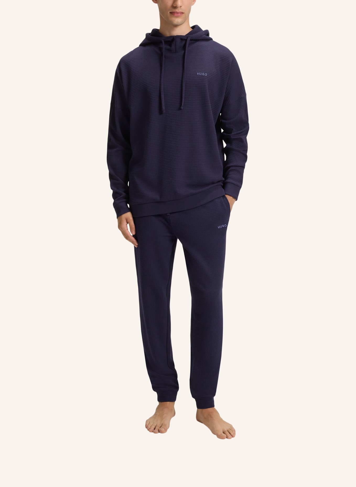 HUGO Loungewear Oberteil AUSTIN HOODIE Relaxed Fit: DUNKELBLAU