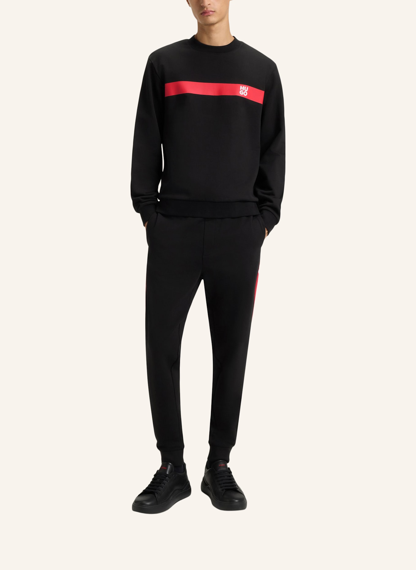 HUGO Sweatshirt DSAMP_IN Regular Fit: SCHWARZ