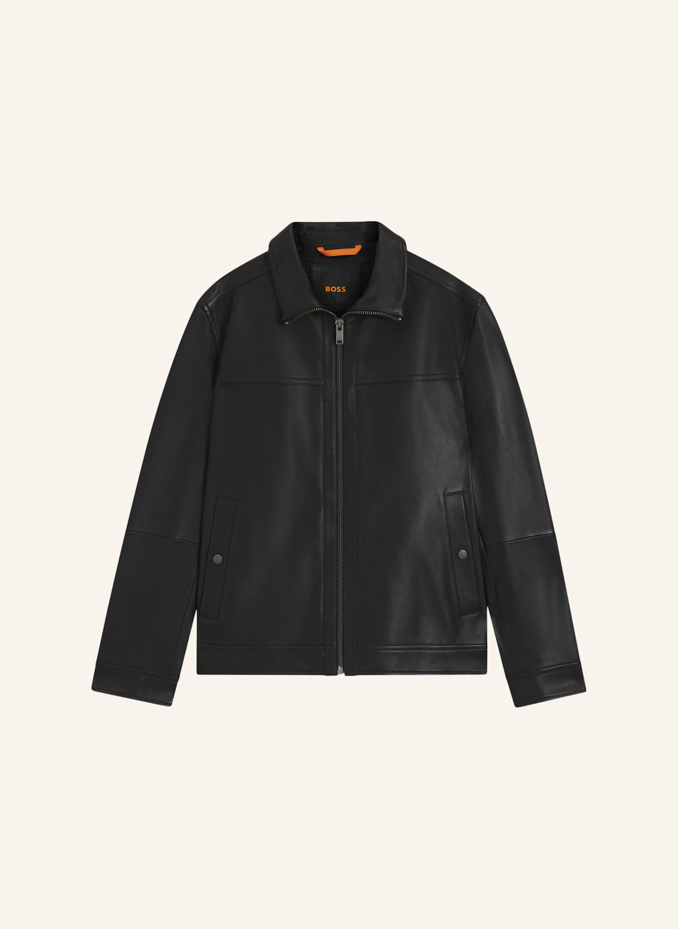 BOSS Lederjacke JOREST: SCHWARZ