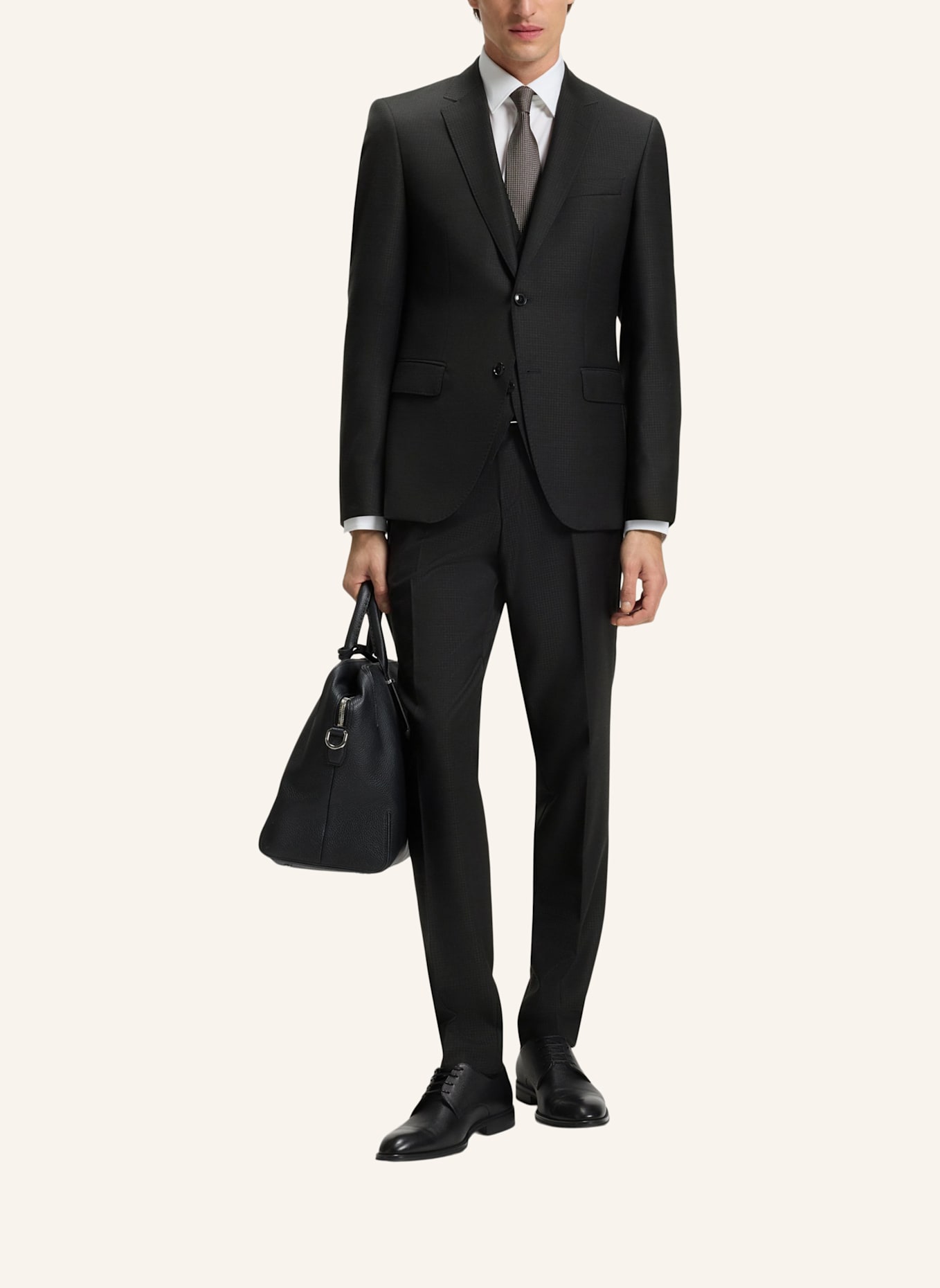 BOSS Business Anzug H-HUGE-3PCS-253 Slim Fit: SCHWARZ