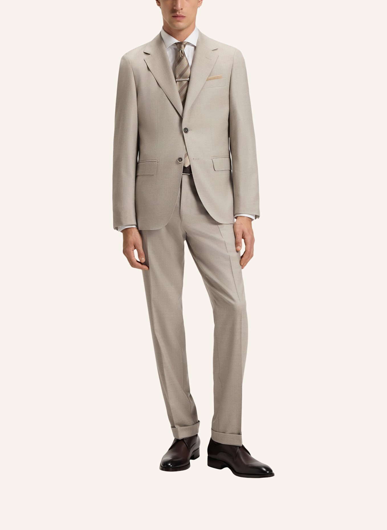 BOSS Business Anzug L-JEFF-2PCS-254 Regular Fit: BEIGE