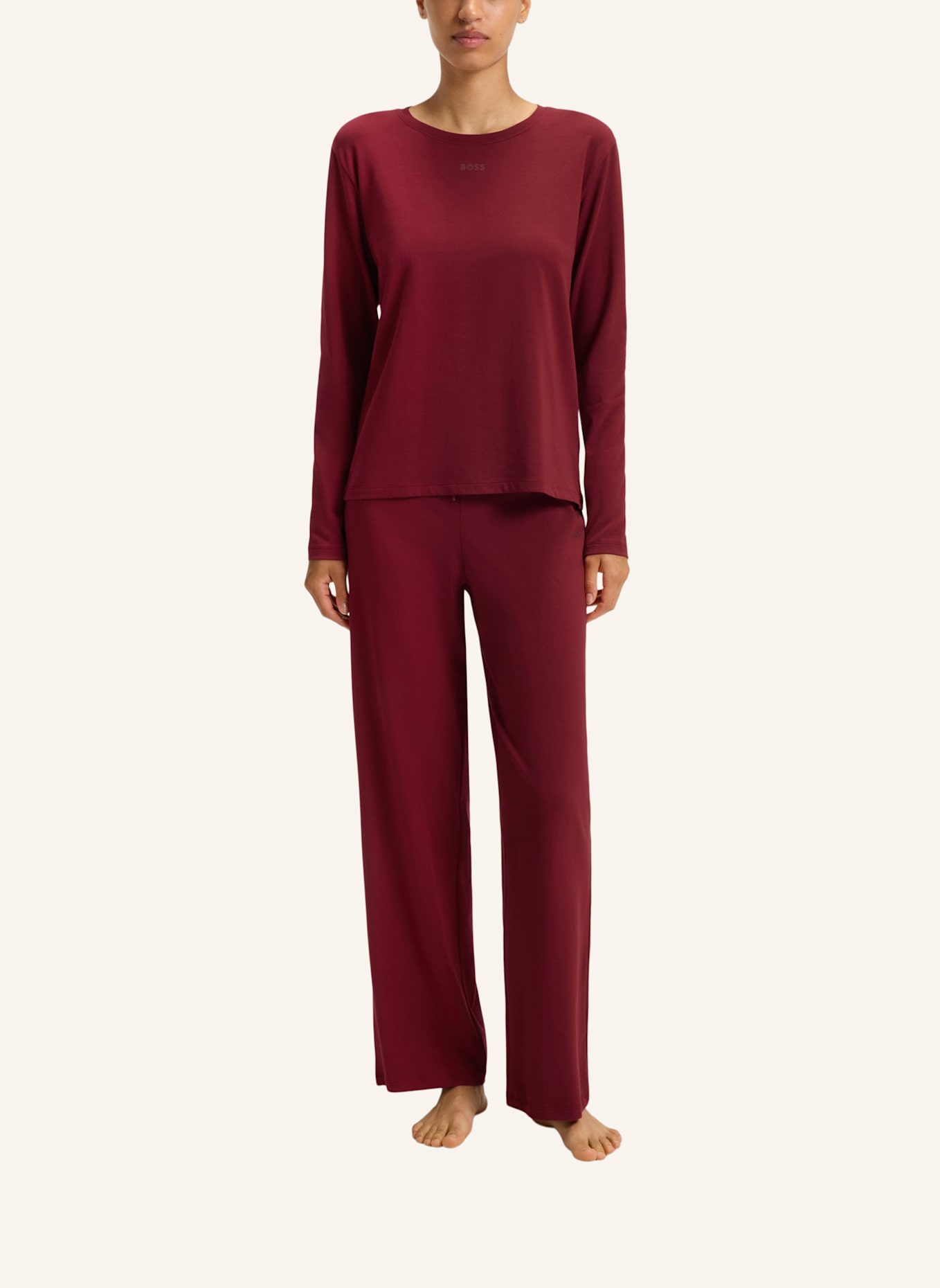 BOSS Schlafhose CI: DUNKELROT
