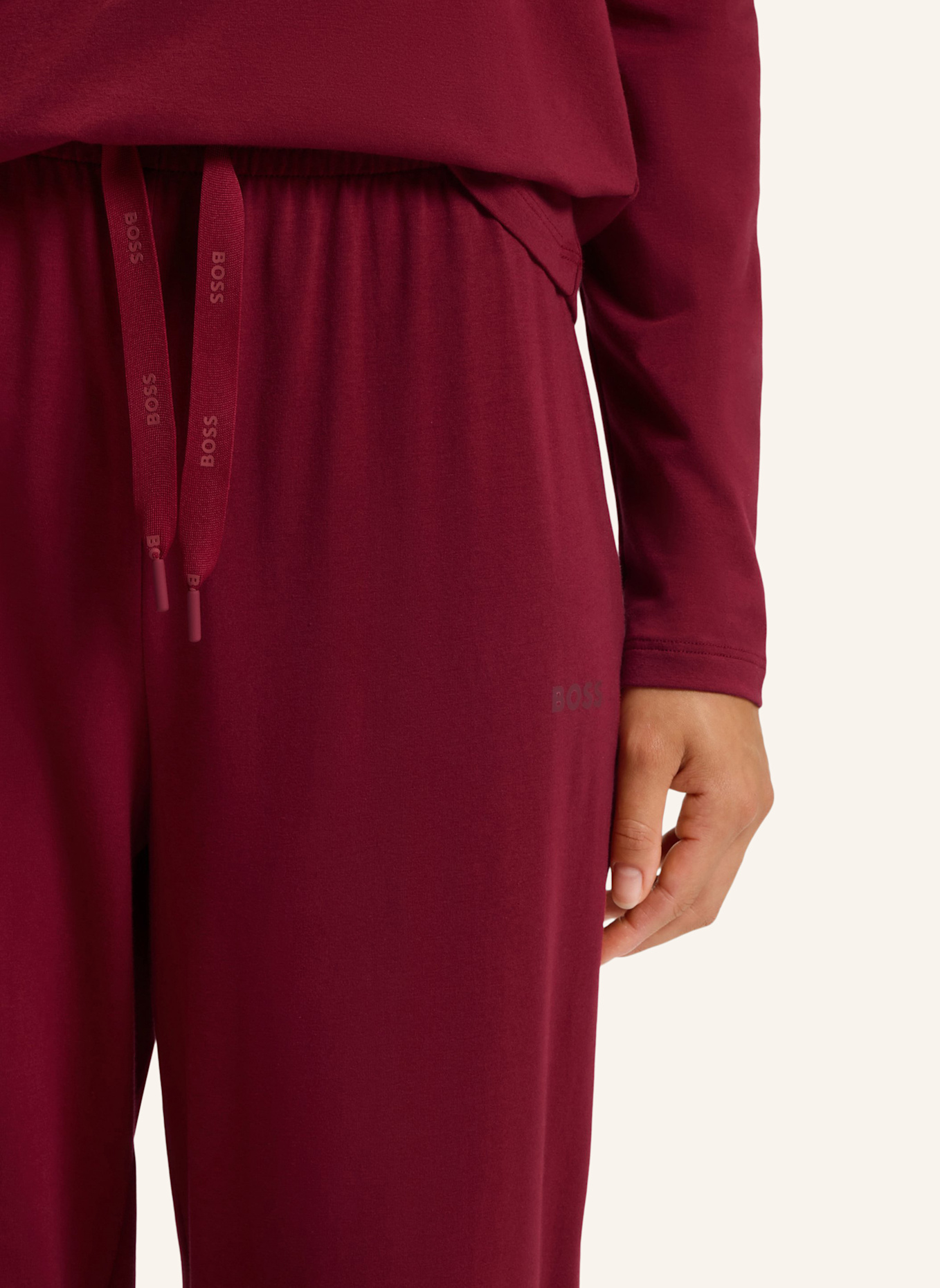 BOSS Schlafhose CI: DUNKELROT