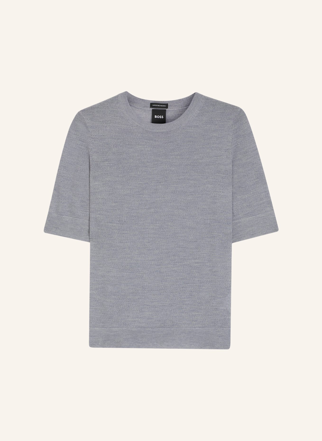 BOSS Strickshirt FARBELLA: HELLGRAU