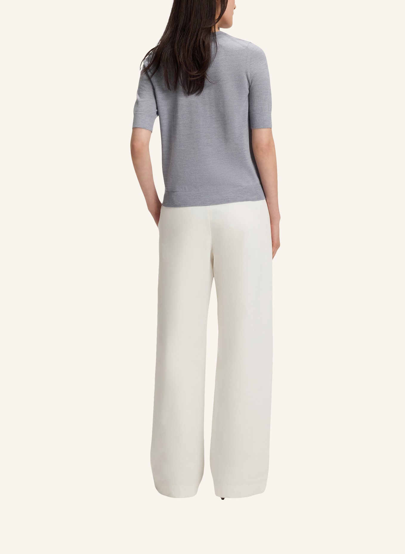 BOSS Strickshirt FARBELLA: HELLGRAU