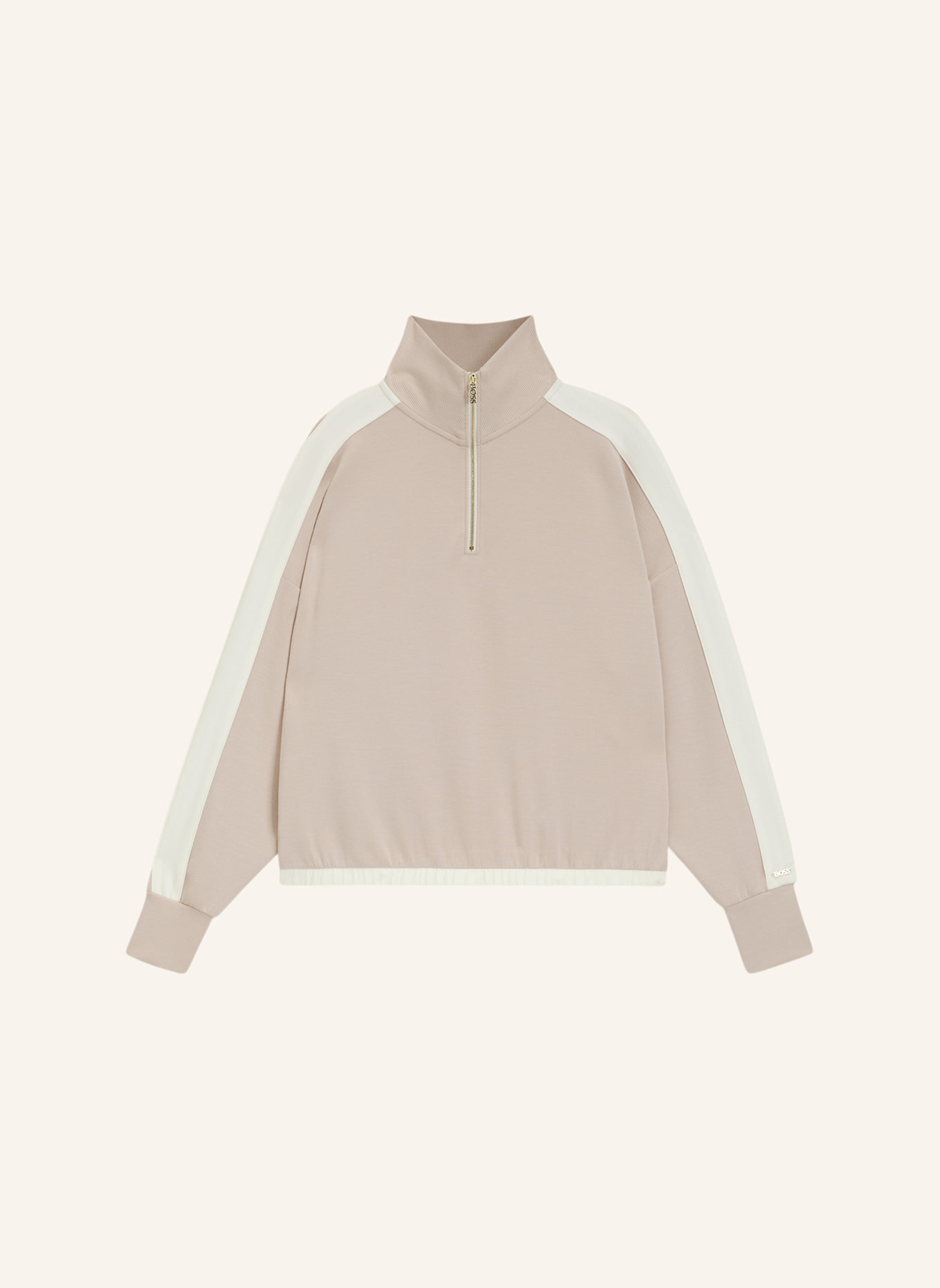 BOSS Loungewear Oberteil TWIN_SWEATSHIRT: BEIGE