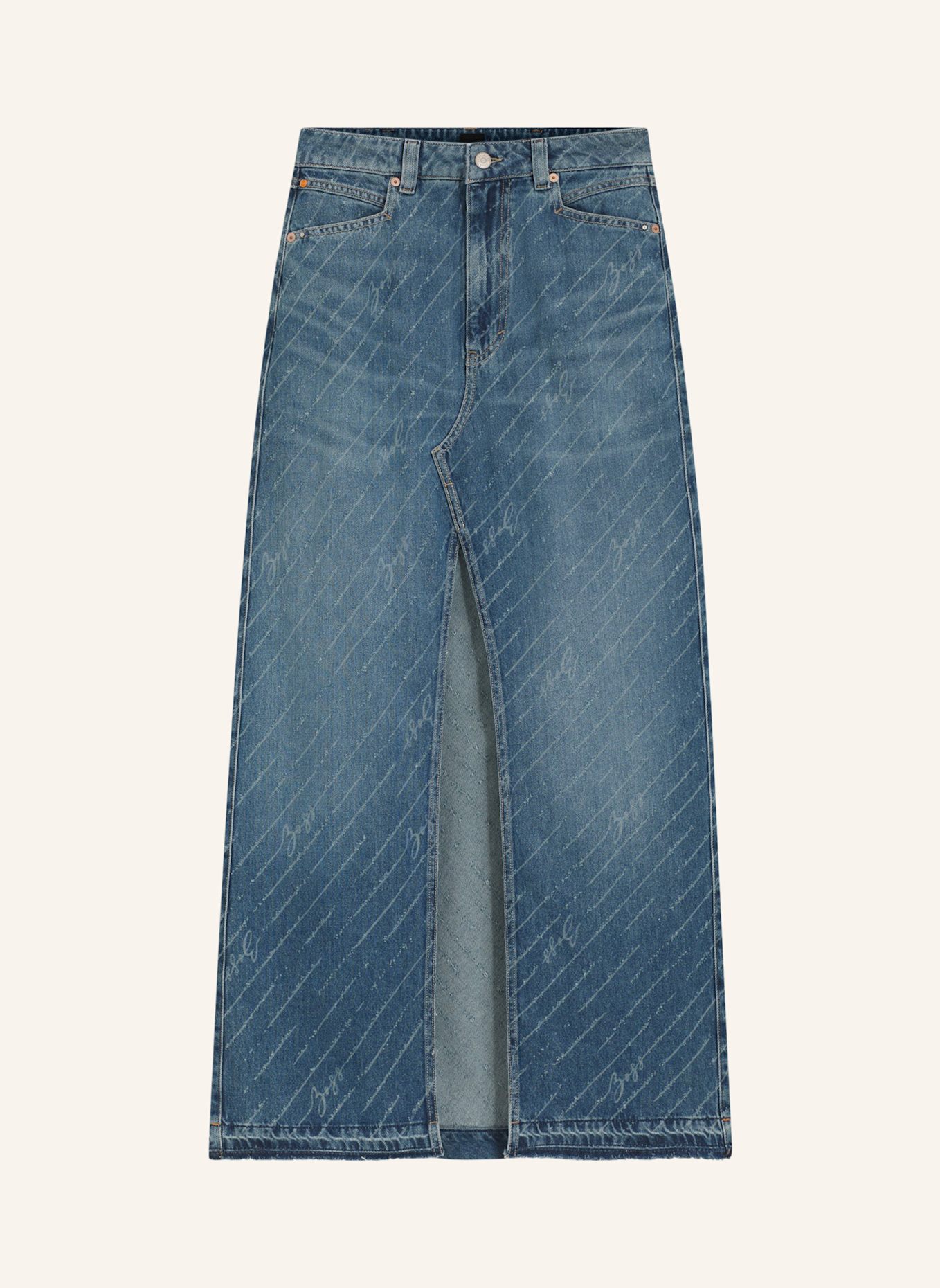 BOSS Casual Rock C_ DNM LONG SKIRT Regular Fit: BLAU