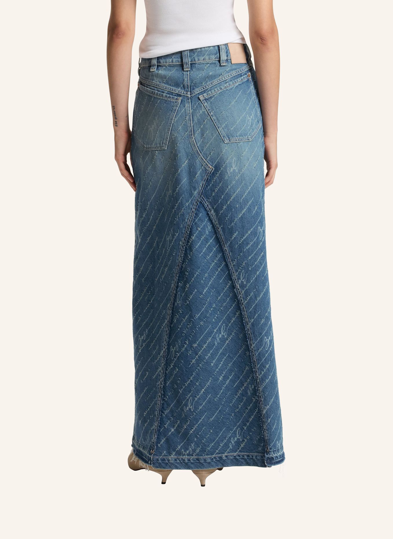 BOSS Casual Rock C_ DNM LONG SKIRT Regular Fit: BLAU