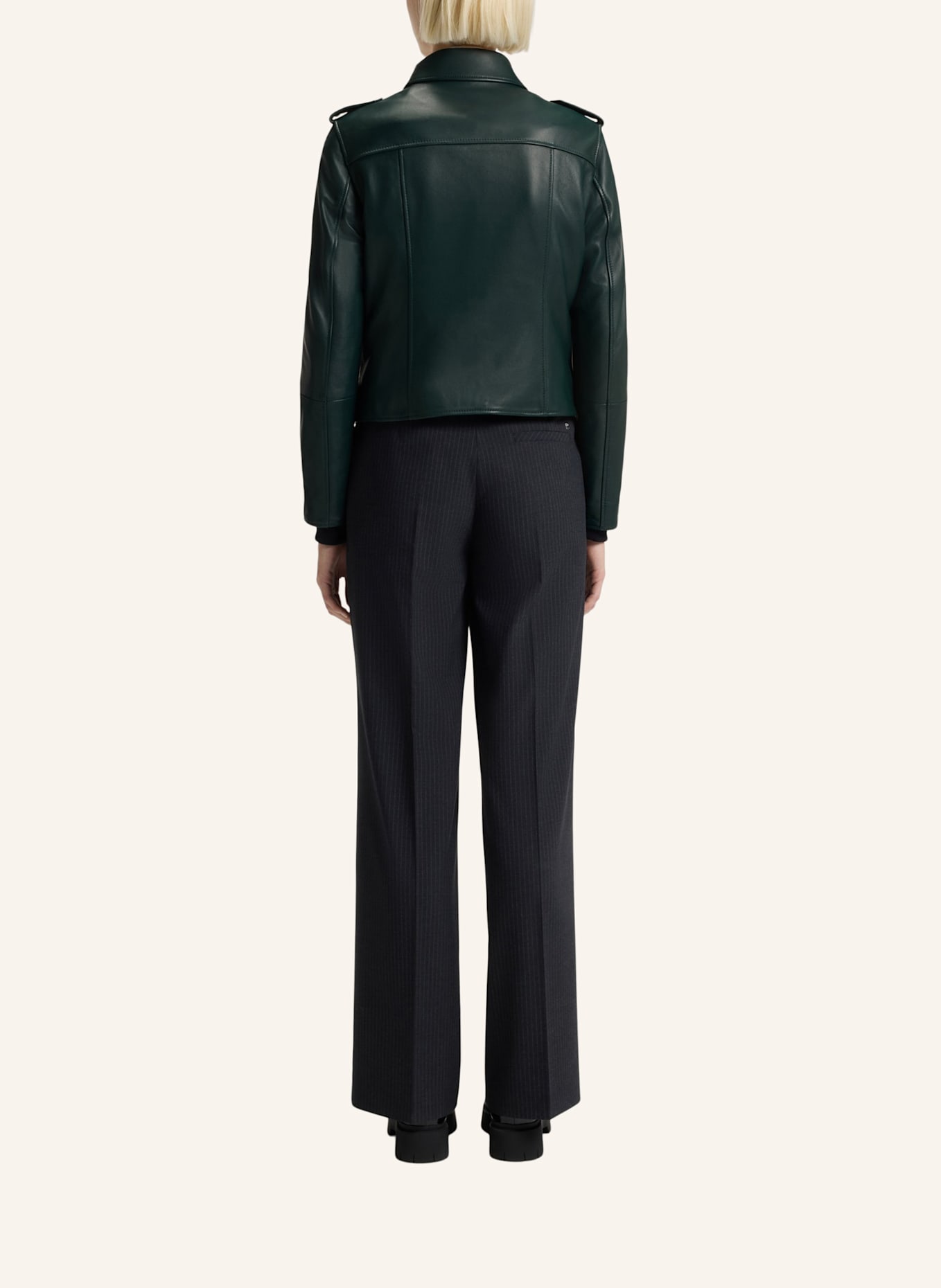 HUGO Lederjacke LUJANA Regular Fit: DUNKELGRÜN