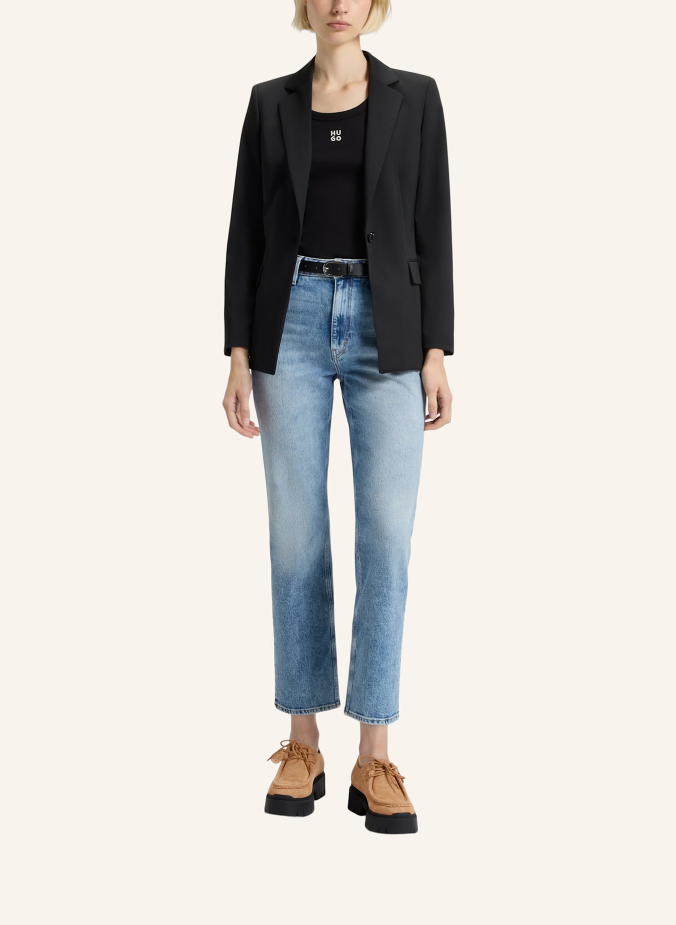 HUGO Plateau-Schnürer KRIS: HELLBRAUN