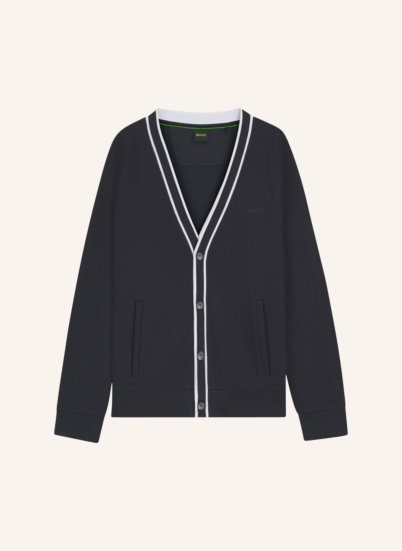 BOSS Sweatshirt SARDIGAN GOC Relaxed Fit: DUNKELBLAU