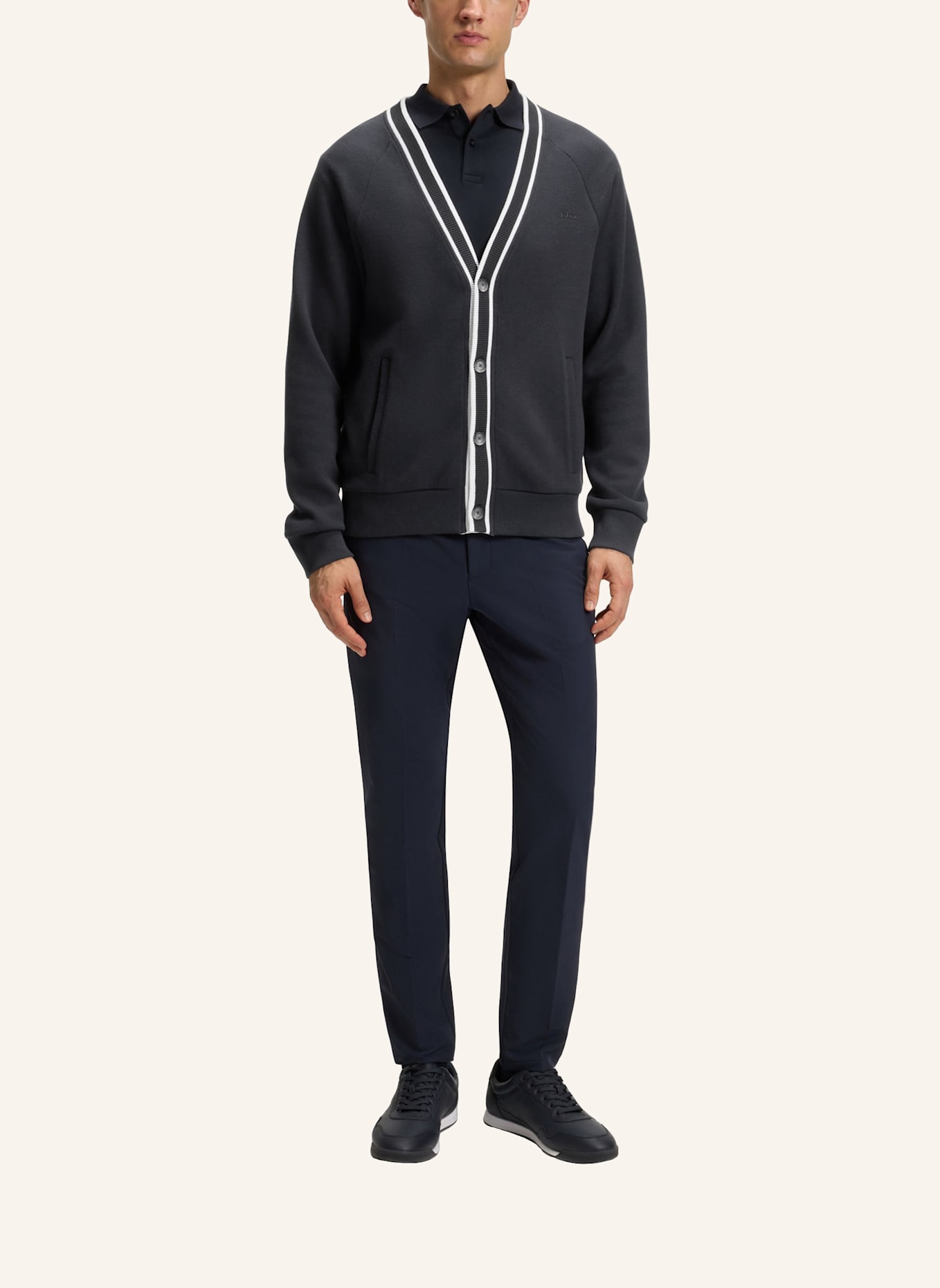 BOSS Sweatshirt SARDIGAN GOC Relaxed Fit: DUNKELBLAU