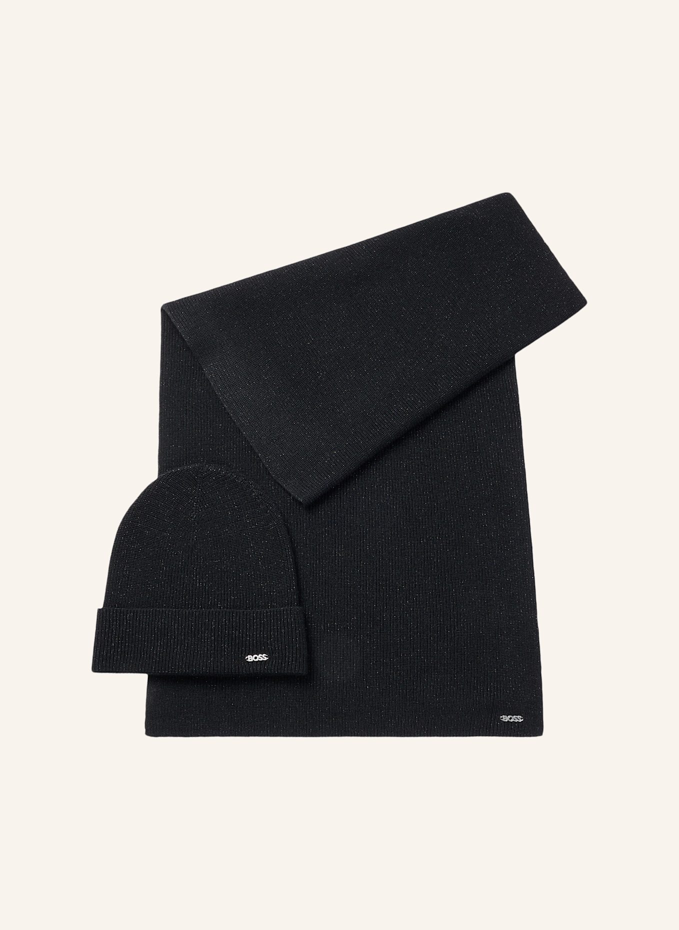 BOSS Strickschal LINIA_SET: SCHWARZ