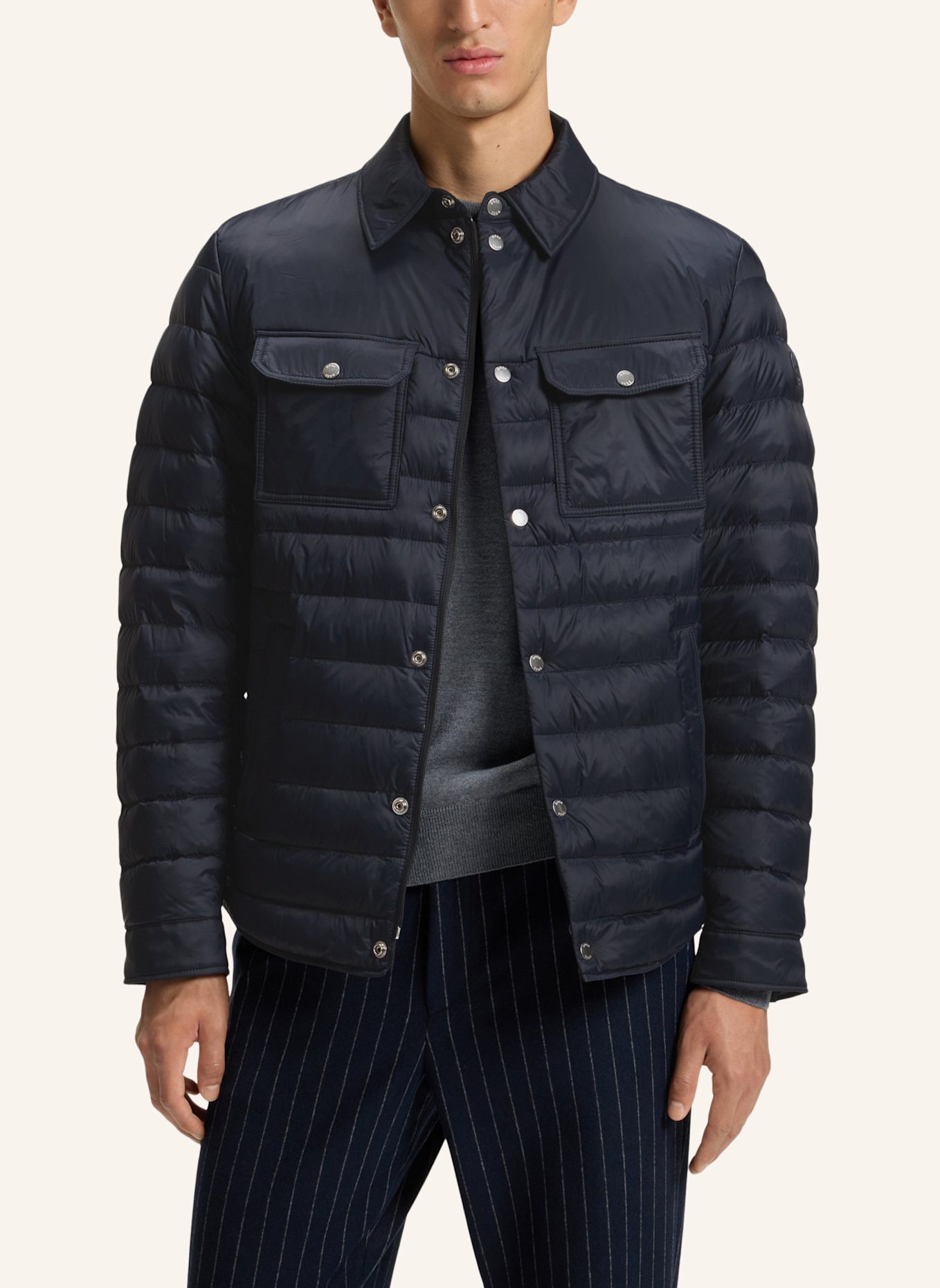 BOSS Casual Jacke H-DAHANSO: DUNKELBLAU