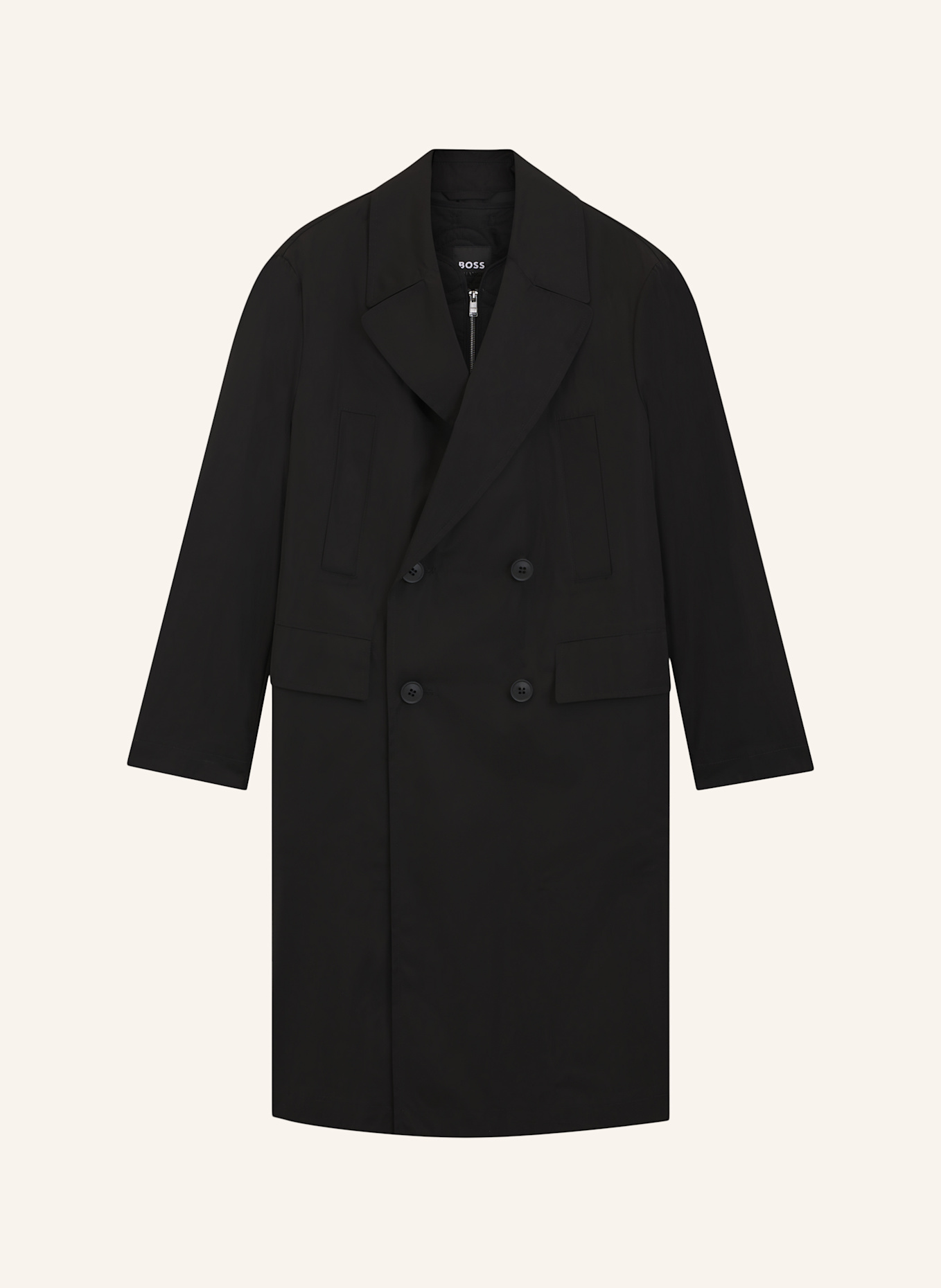 BOSS Klassischer Mantel C-CALE-DB-3IN1251BTC Relaxed Fit: SCHWARZ