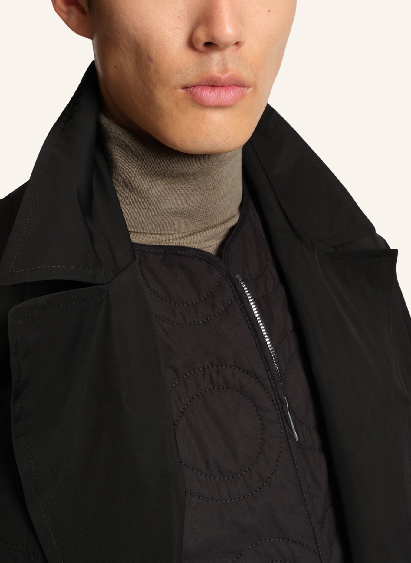 BOSS Klassischer Mantel C-CALE-DB-3IN1251BTC Relaxed Fit: SCHWARZ