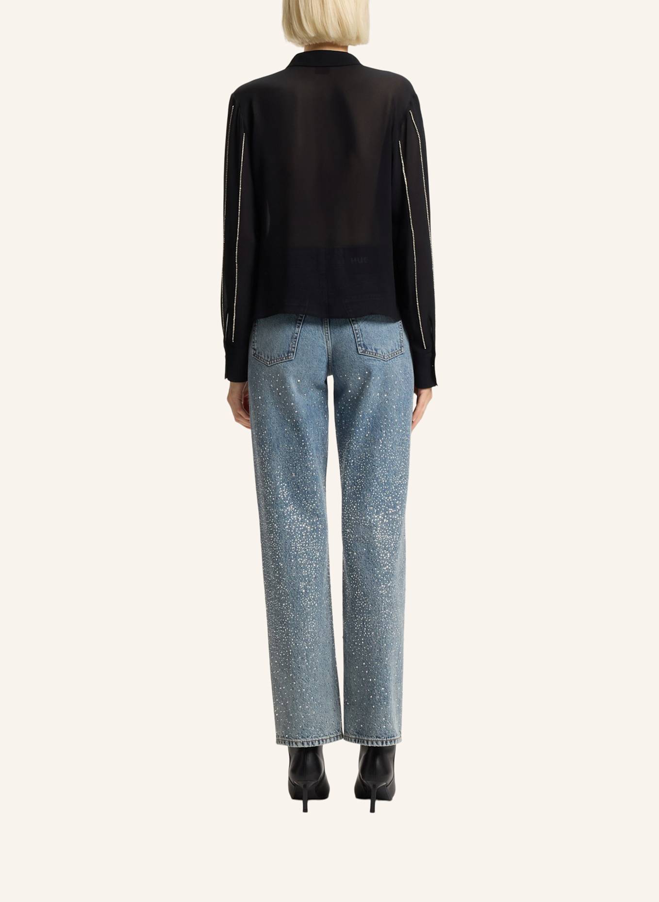 HUGO Business Bluse ELDJA Regular Fit: SCHWARZ