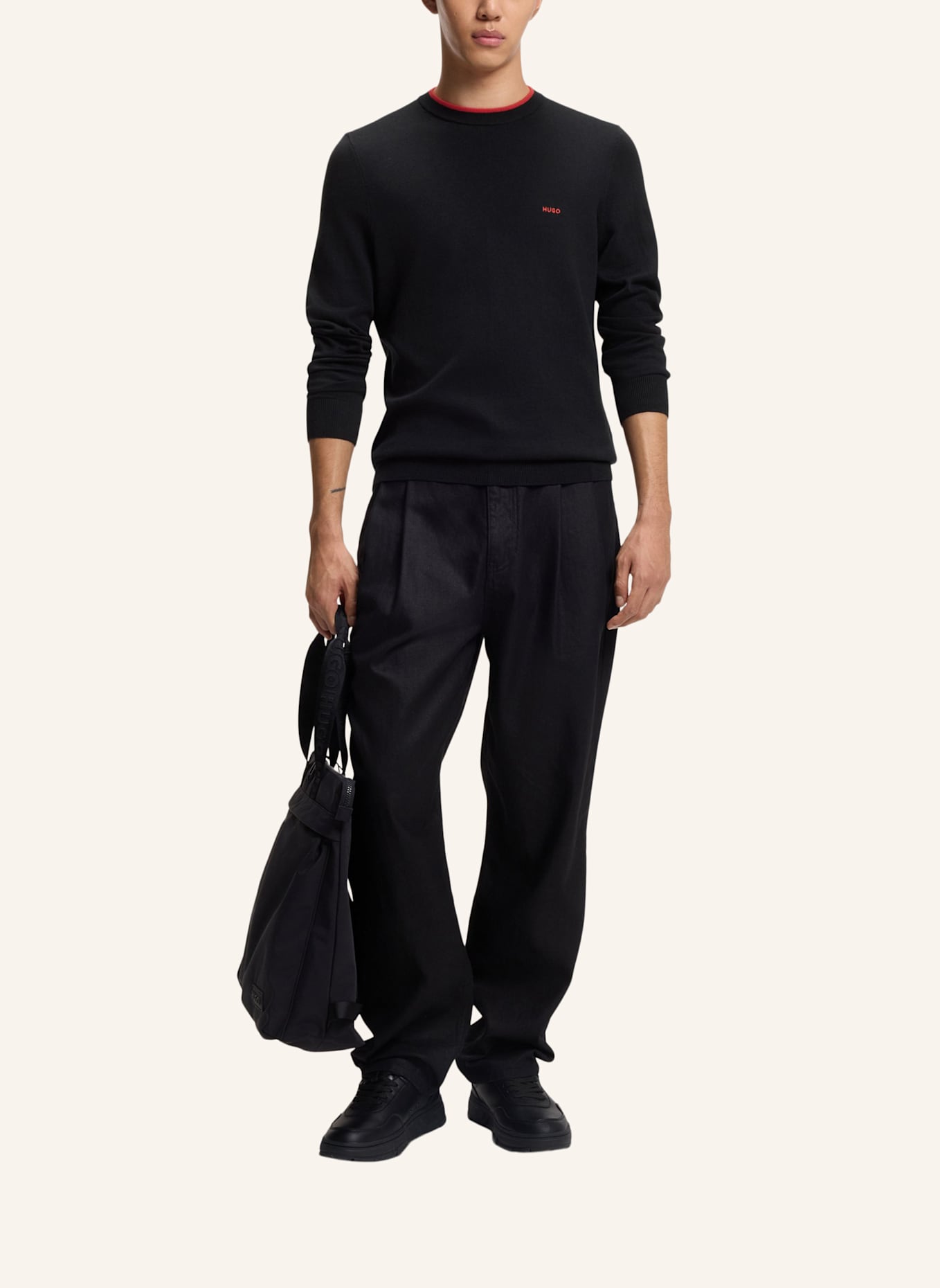 HUGO Pullover SAN CUDO-1 Regular Fit: DUNKELBLAU