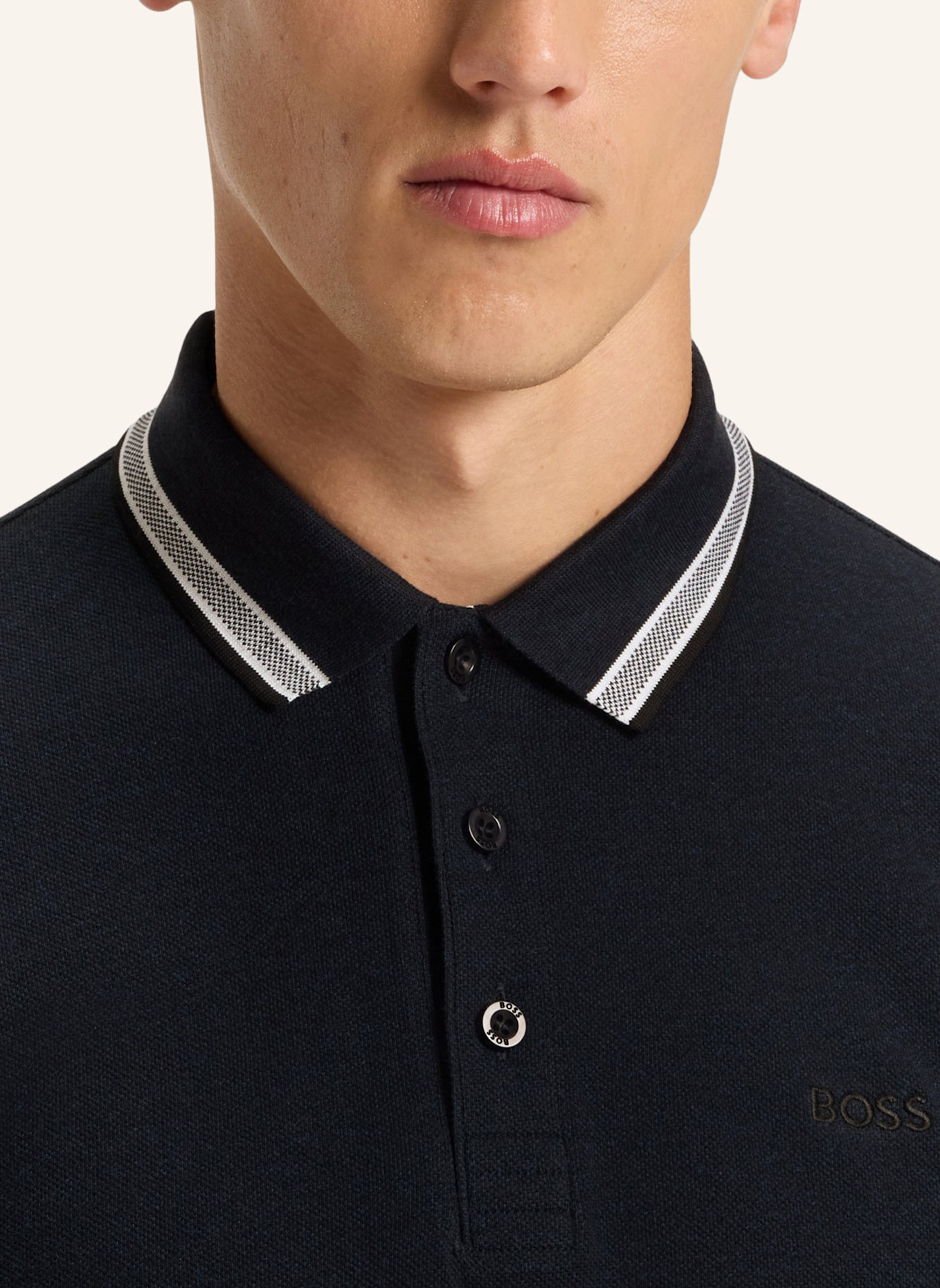 BOSS Piqué-Poloshirt PLISY Regular Fit: DUNKELBLAU