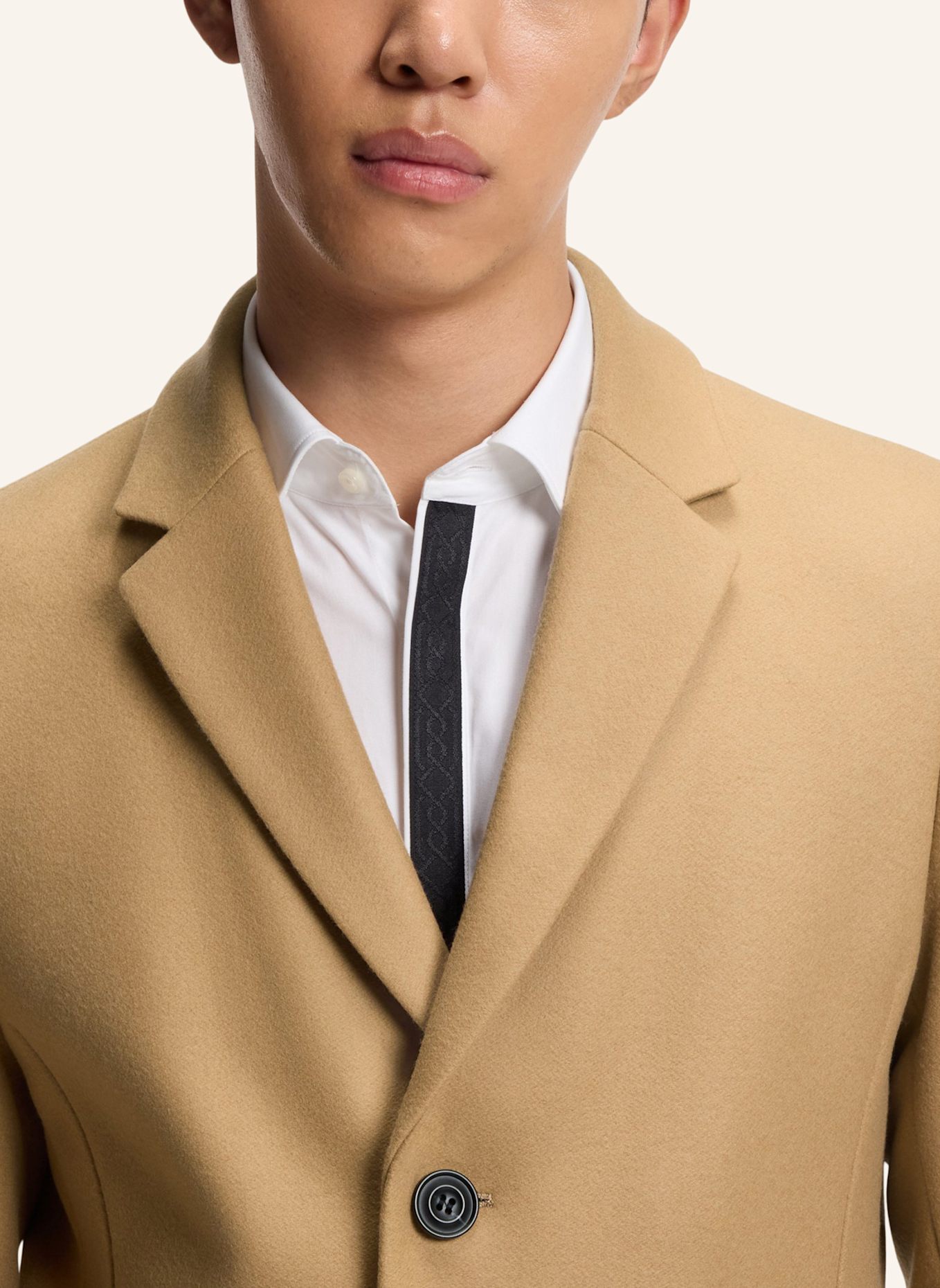 HUGO Casual Mantel MIGOR2541 Slim Fit: BEIGE