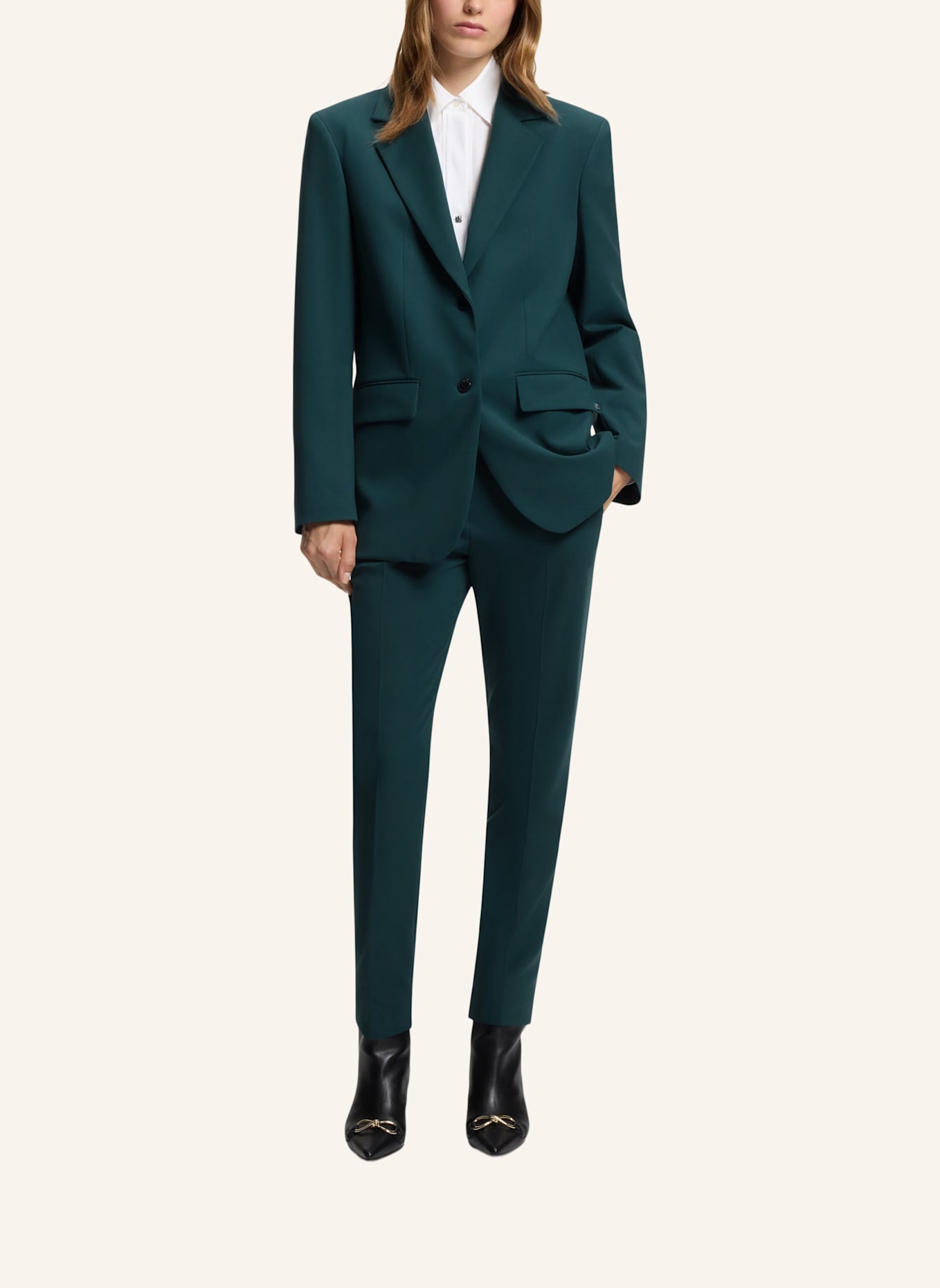 HUGO Business Hose HETANA Slim Fit: DUNKELGRÜN