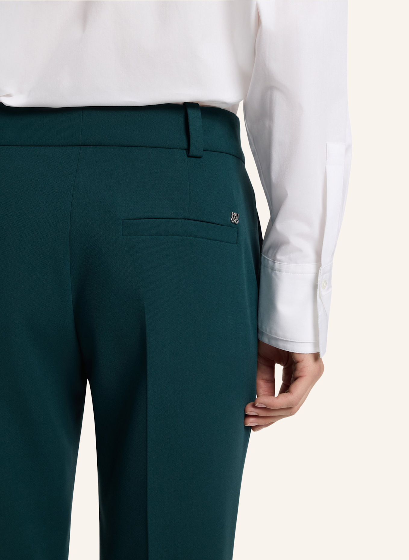 HUGO Business Hose HETANA Slim Fit: DUNKELGRÜN