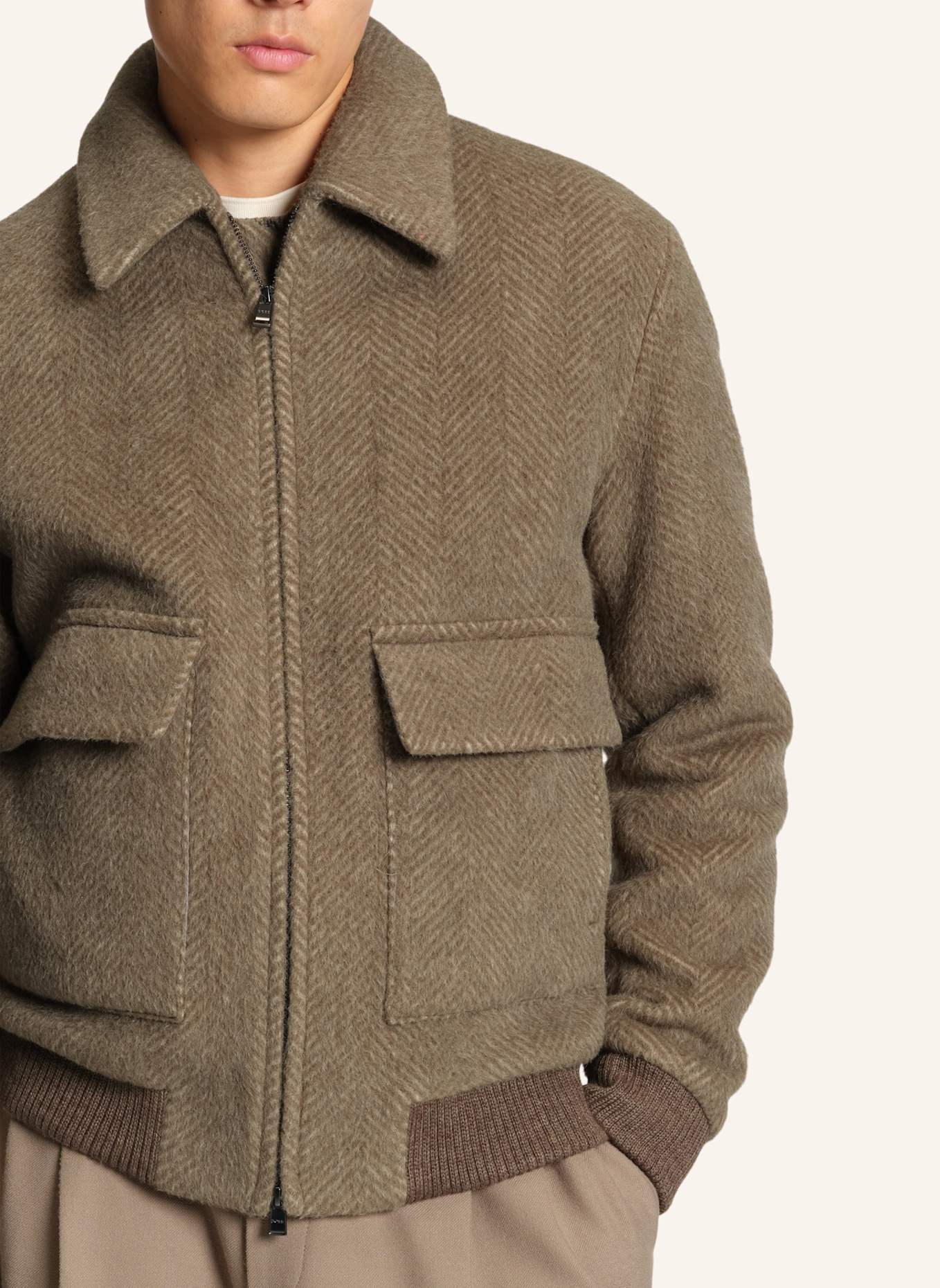 BOSS Klassischer Mantel H-CHARLY-254 Relaxed Fit: BRAUN