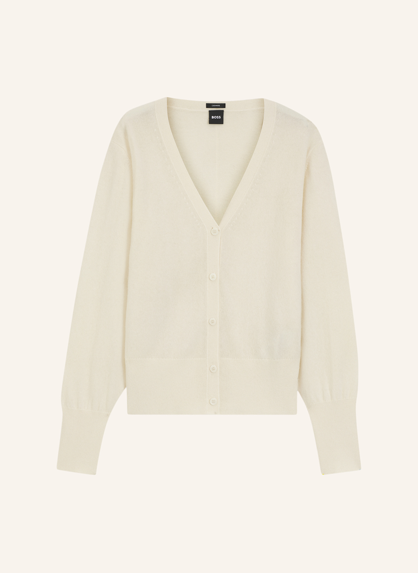 BOSS Strickjacke FUVRONA aus Cashmere: WEISS