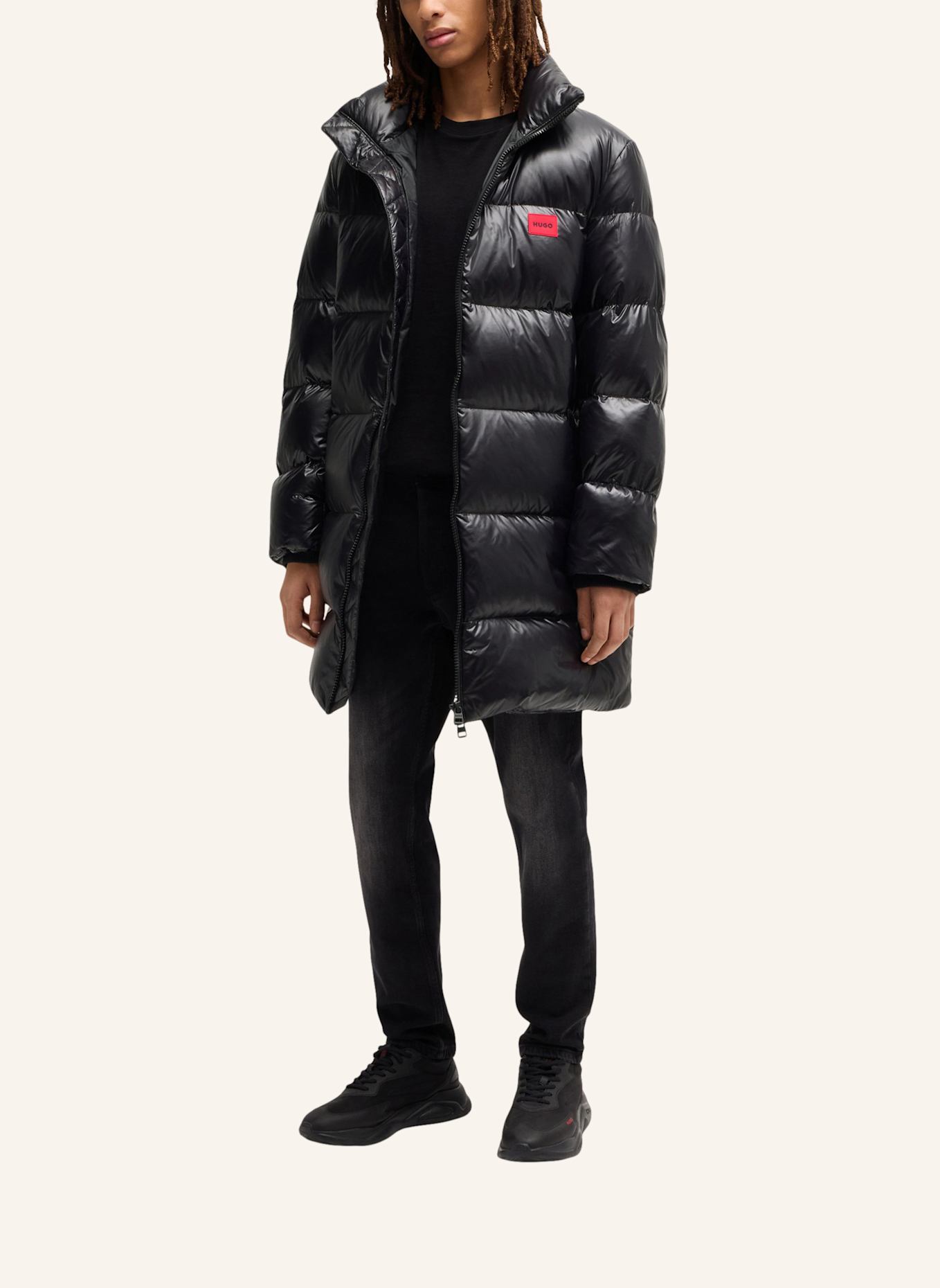 HUGO Casual Mantel MAGNUS2242_IN Regular Fit: SCHWARZ