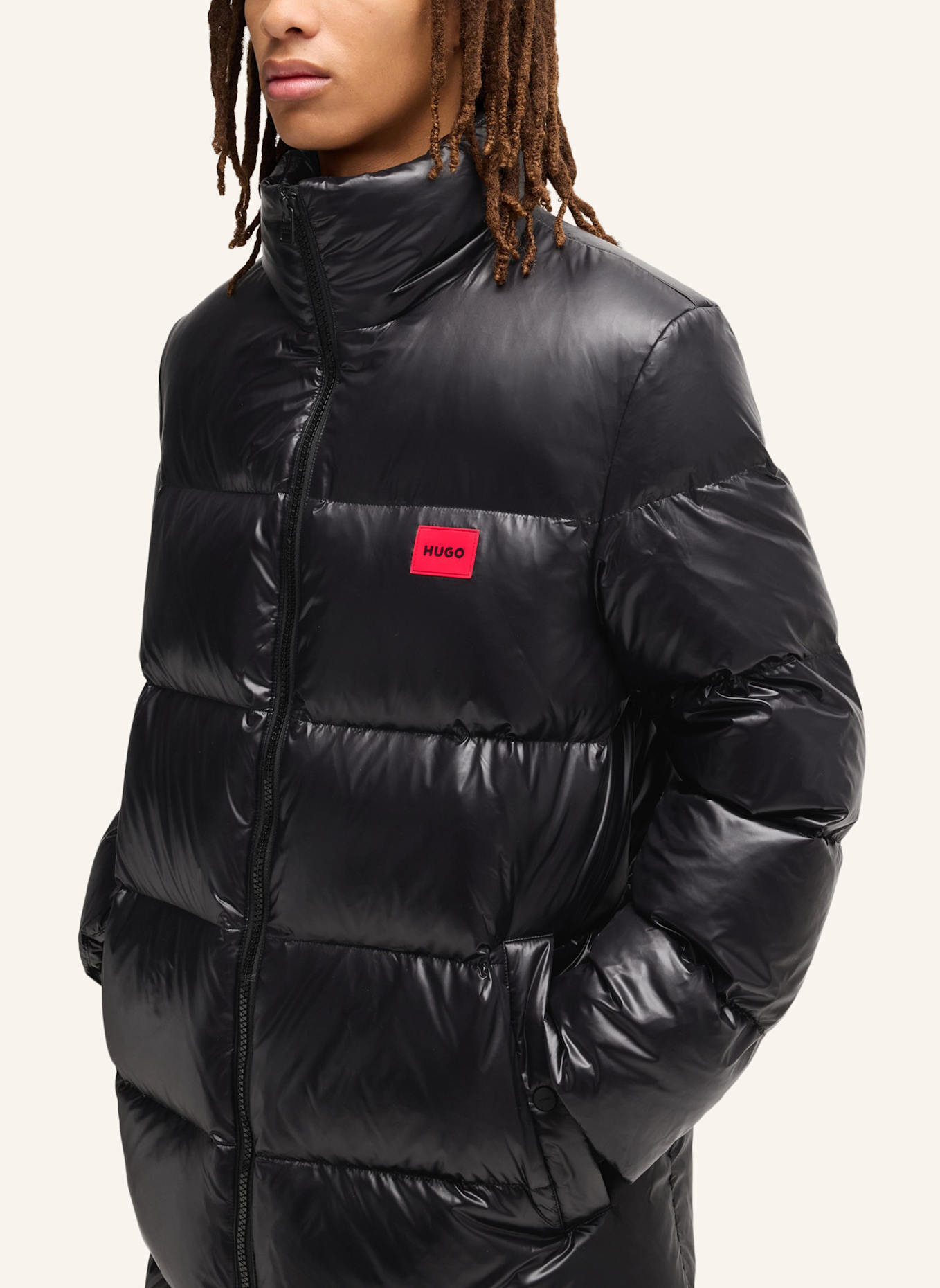 HUGO Casual Mantel MAGNUS2242_IN Regular Fit: SCHWARZ