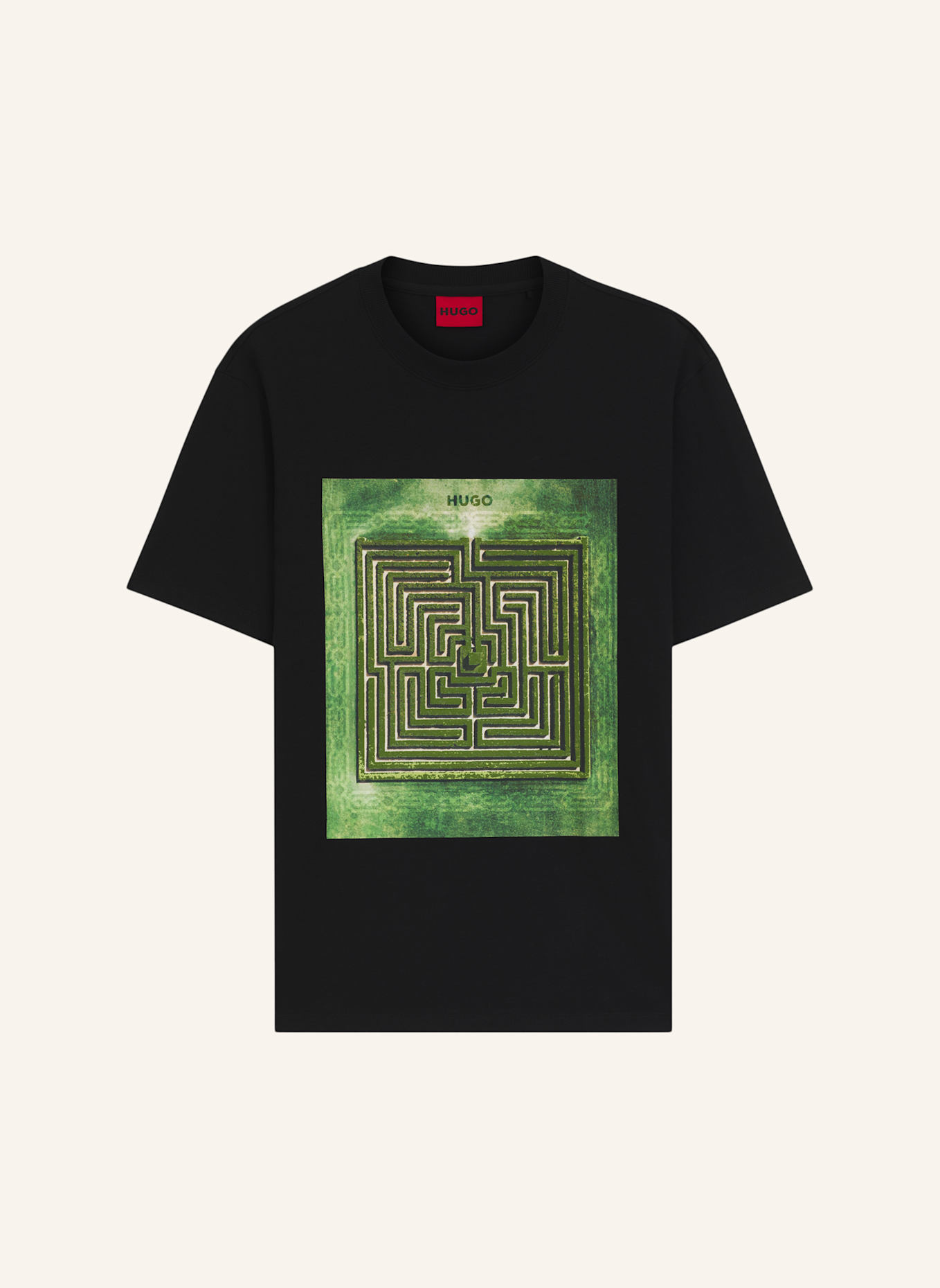 HUGO T-Shirt DABRYNTEE Relaxed Fit: SCHWARZ