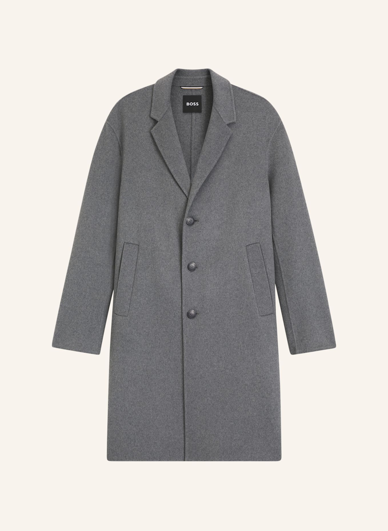 BOSS Klassischer Mantel C-CALE-DF-254F Relaxed Fit: GRAU