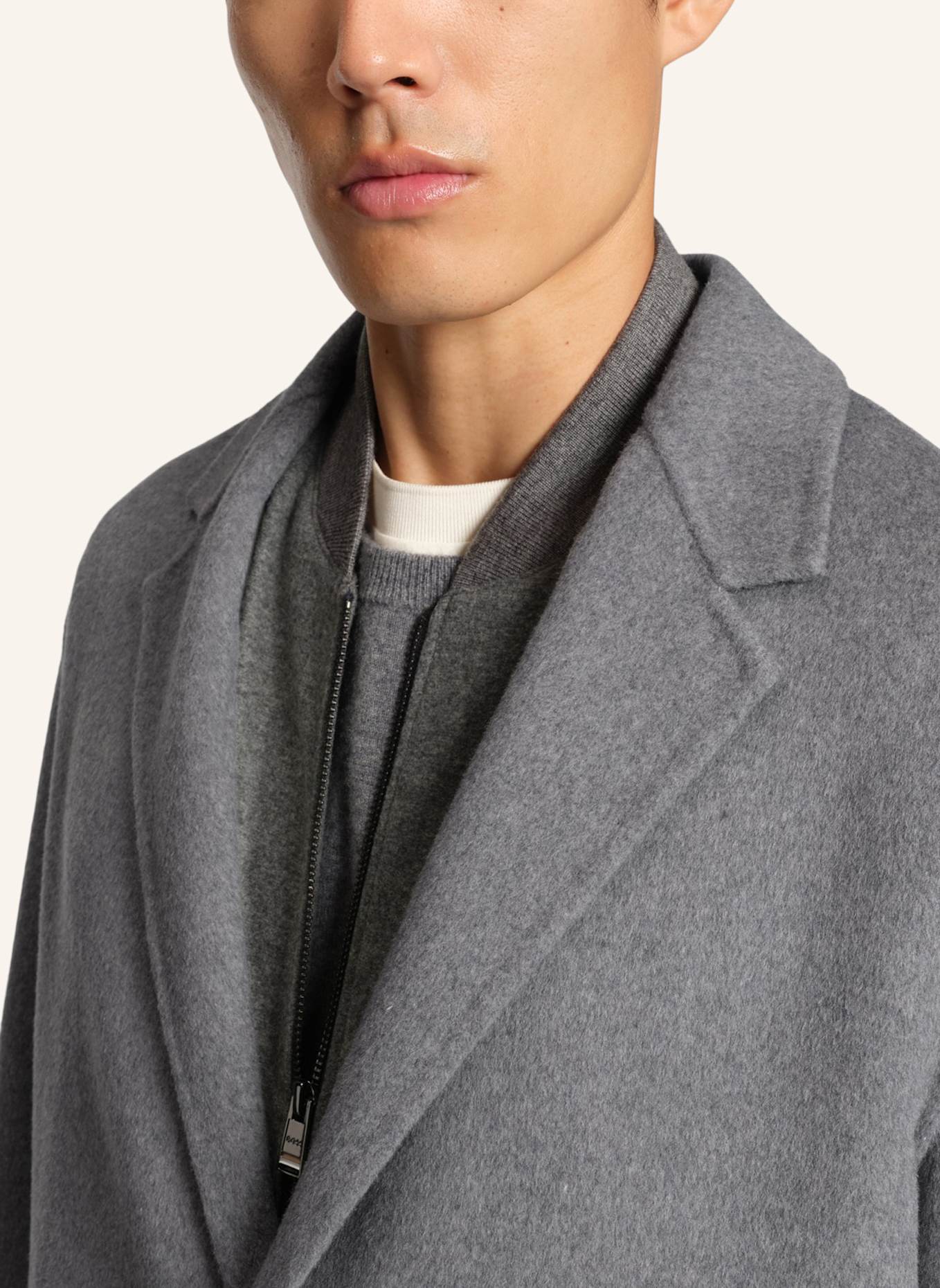 BOSS Klassischer Mantel C-CALE-DF-254F Relaxed Fit: GRAU