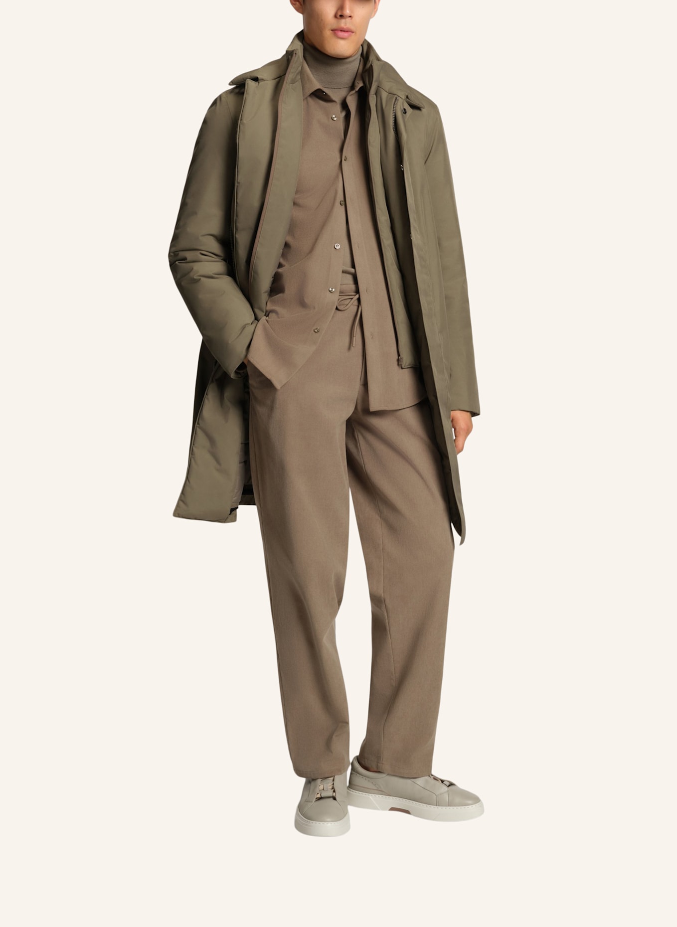 BOSS Klassischer Mantel P-JARED-PAD-GORE254F Regular Fit: BRAUN