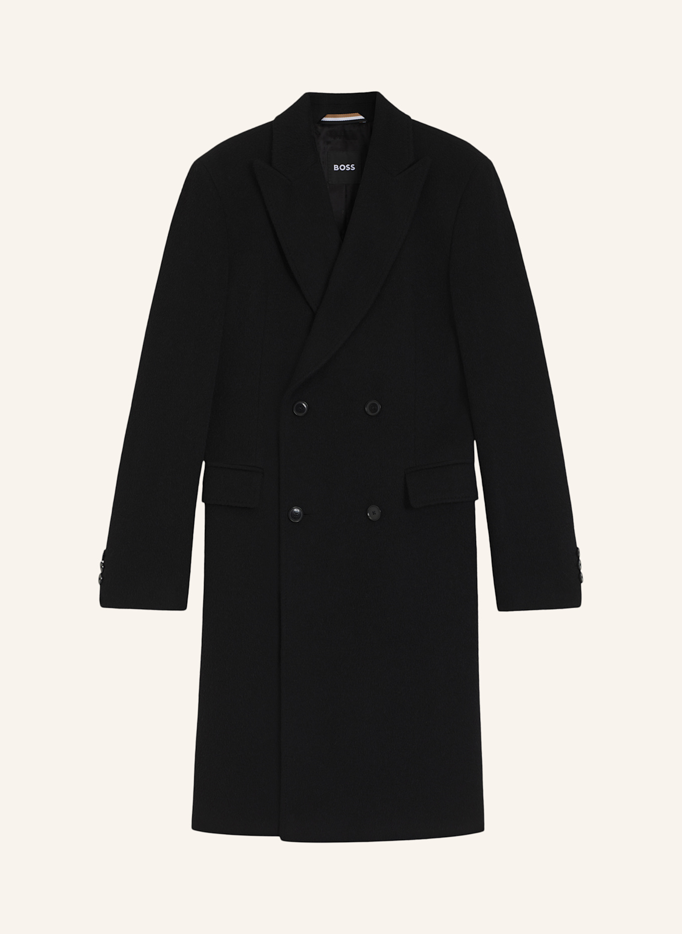BOSS Alpaka-Mantel HYDE: SCHWARZ