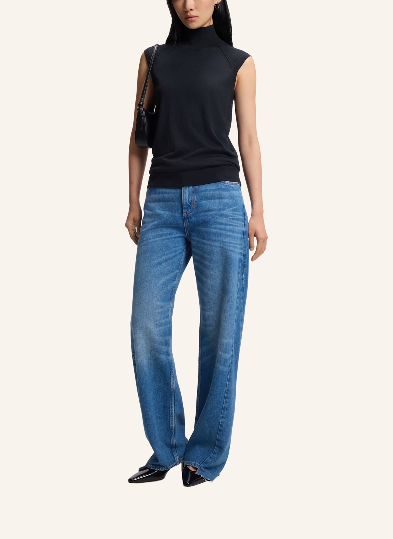 BOSS Stricktop FIPINI: DUNKELBLAU