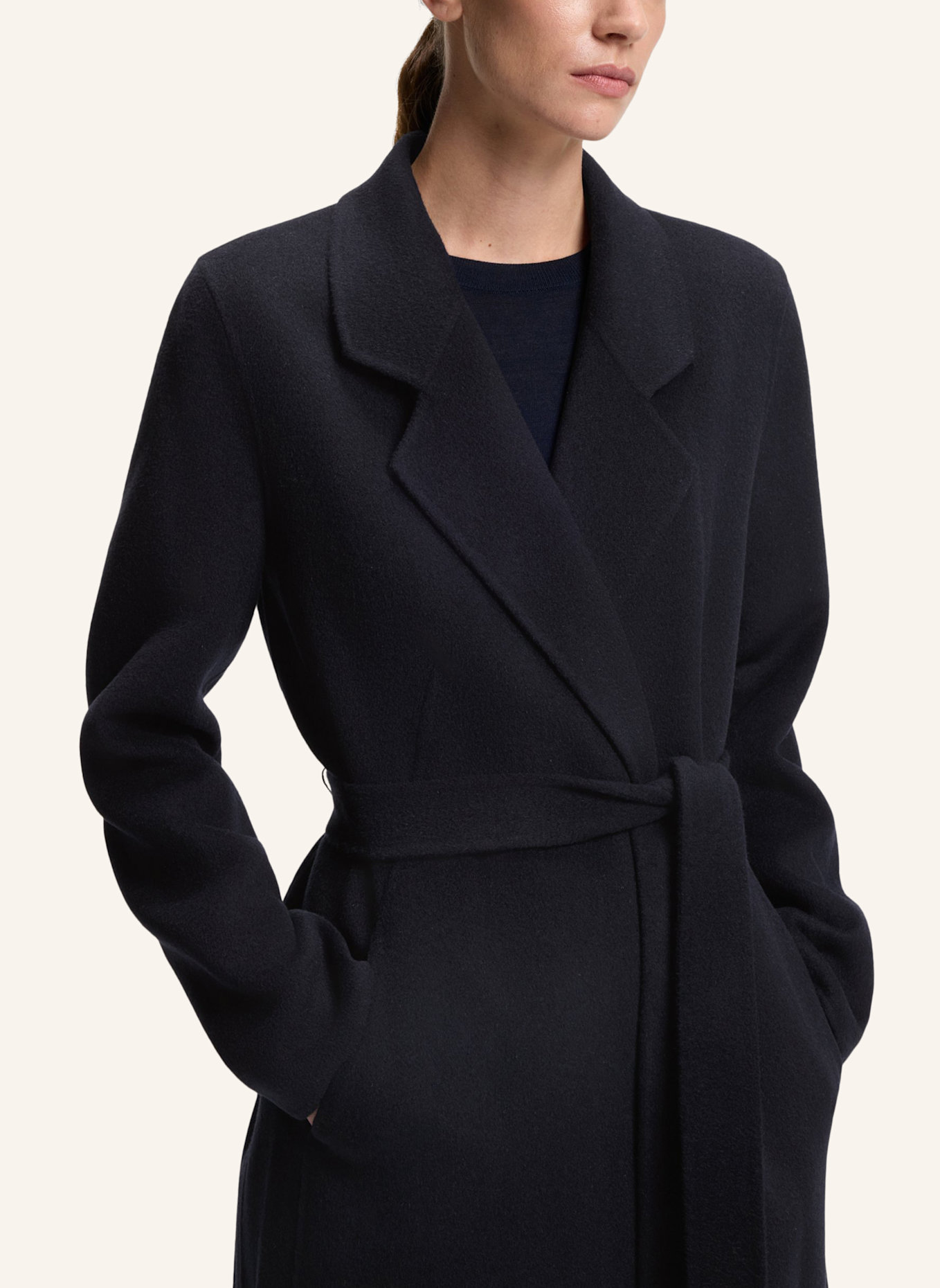 BOSS Klassischer Mantel COTAZ_DF Slim Fit: DUNKELBLAU