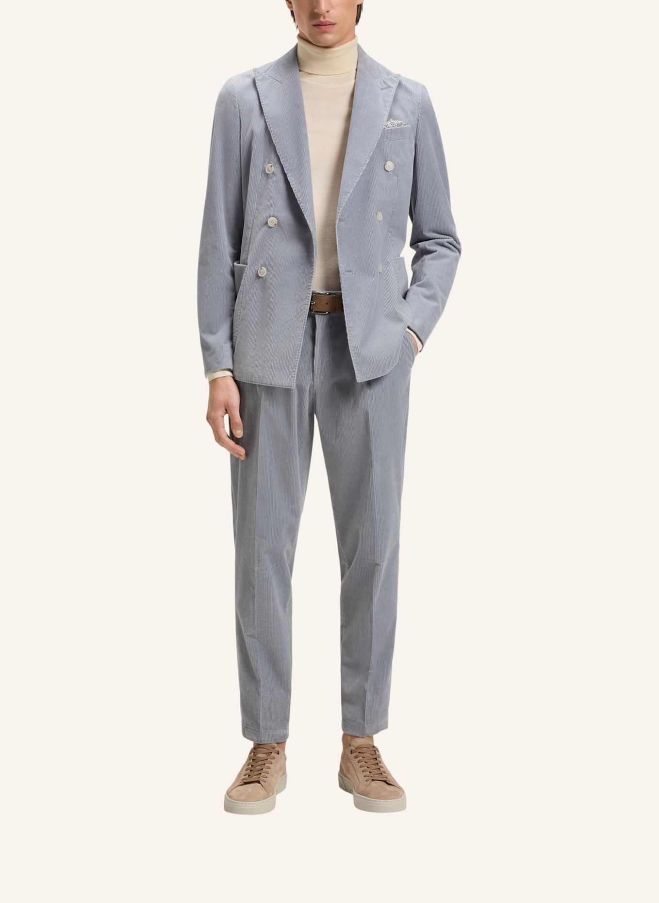 BOSS Business Hose C-PERIN-PL-253 Tapered Fit: BLAU