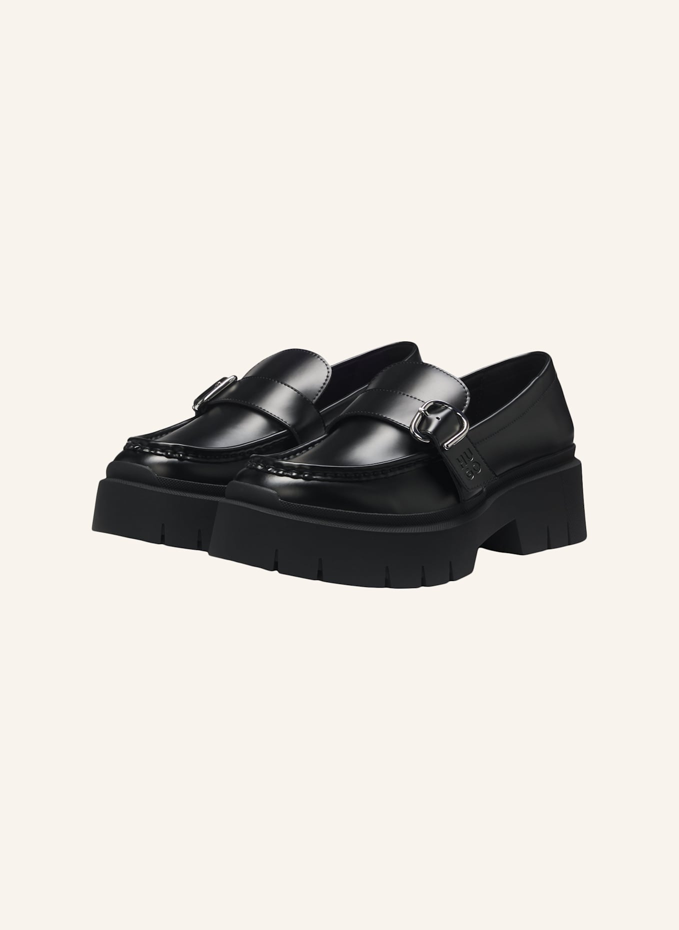 HUGO Flacher Schuh KRIS_NEWLOAFER_BROM: SCHWARZ