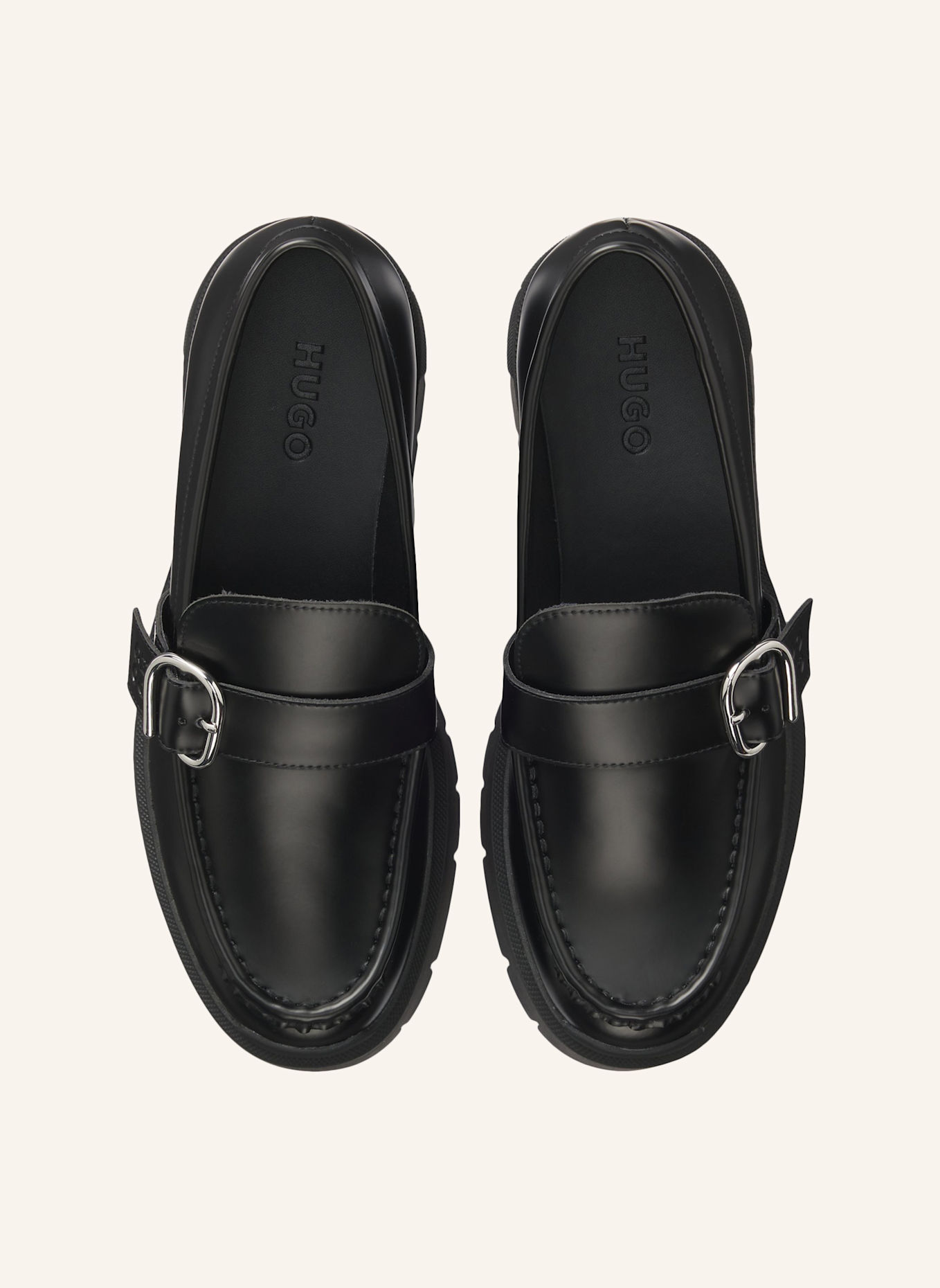 HUGO Flacher Schuh KRIS_NEWLOAFER_BROM: SCHWARZ
