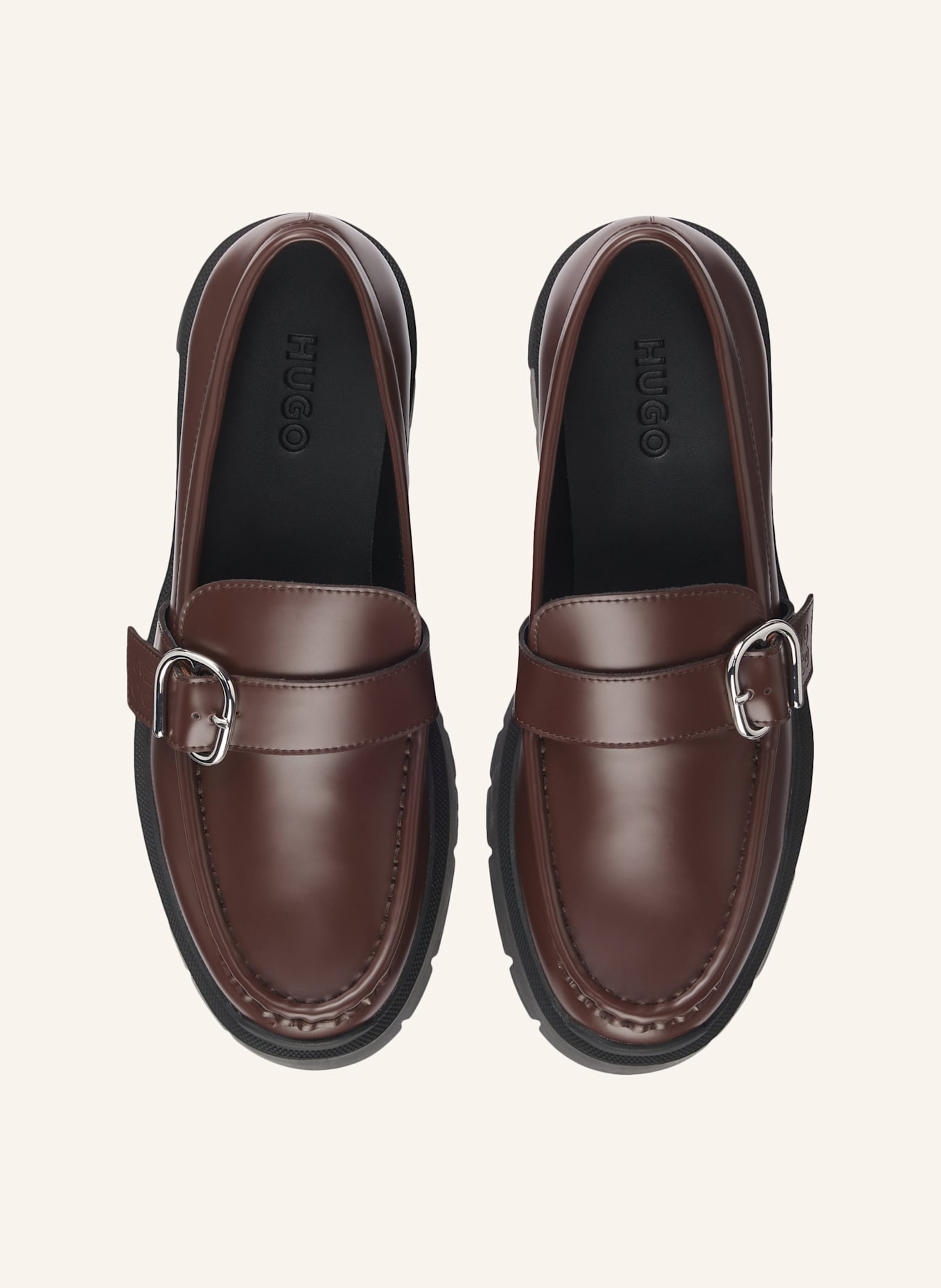 HUGO Flacher Schuh KRIS_NEWLOAFER_BROM: DUNKELBRAUN