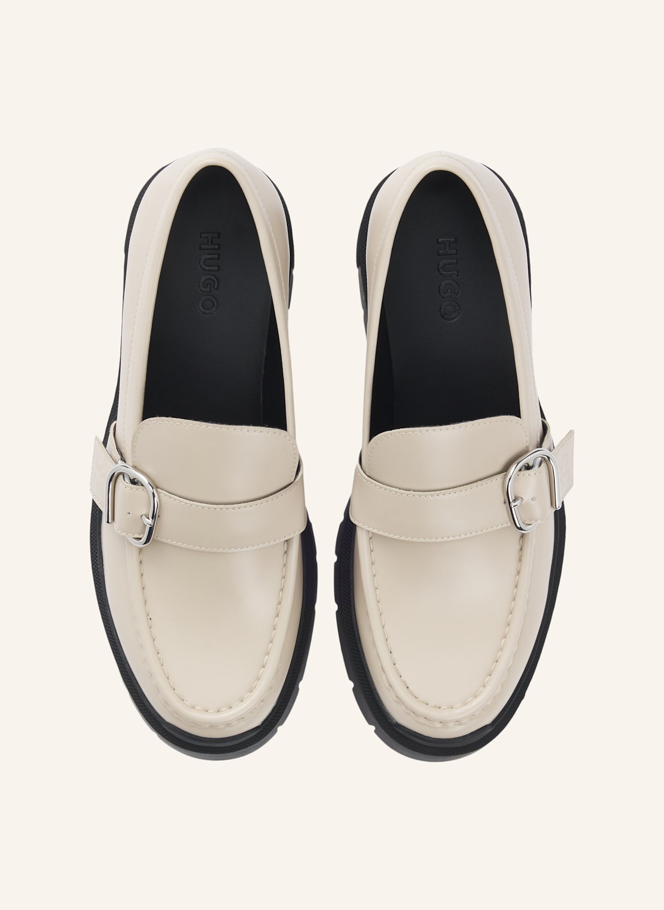 HUGO Flacher Schuh KRIS_NEWLOAFER_BROM: BEIGE
