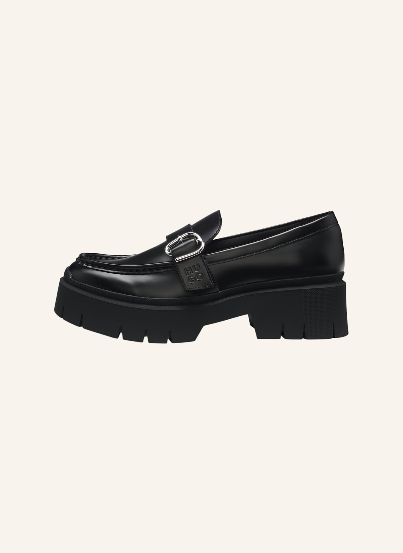 HUGO Flacher Schuh KRIS_NEWLOAFER_BROM: SCHWARZ