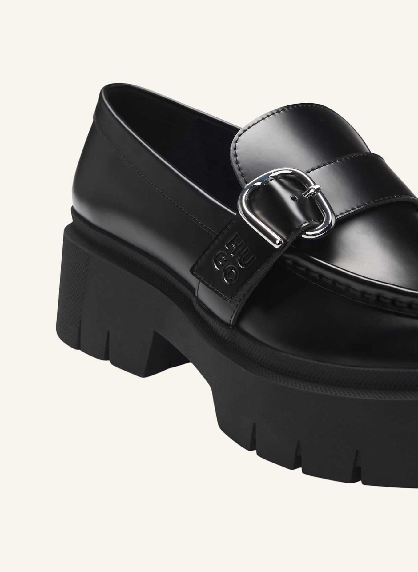 HUGO Flacher Schuh KRIS_NEWLOAFER_BROM: SCHWARZ