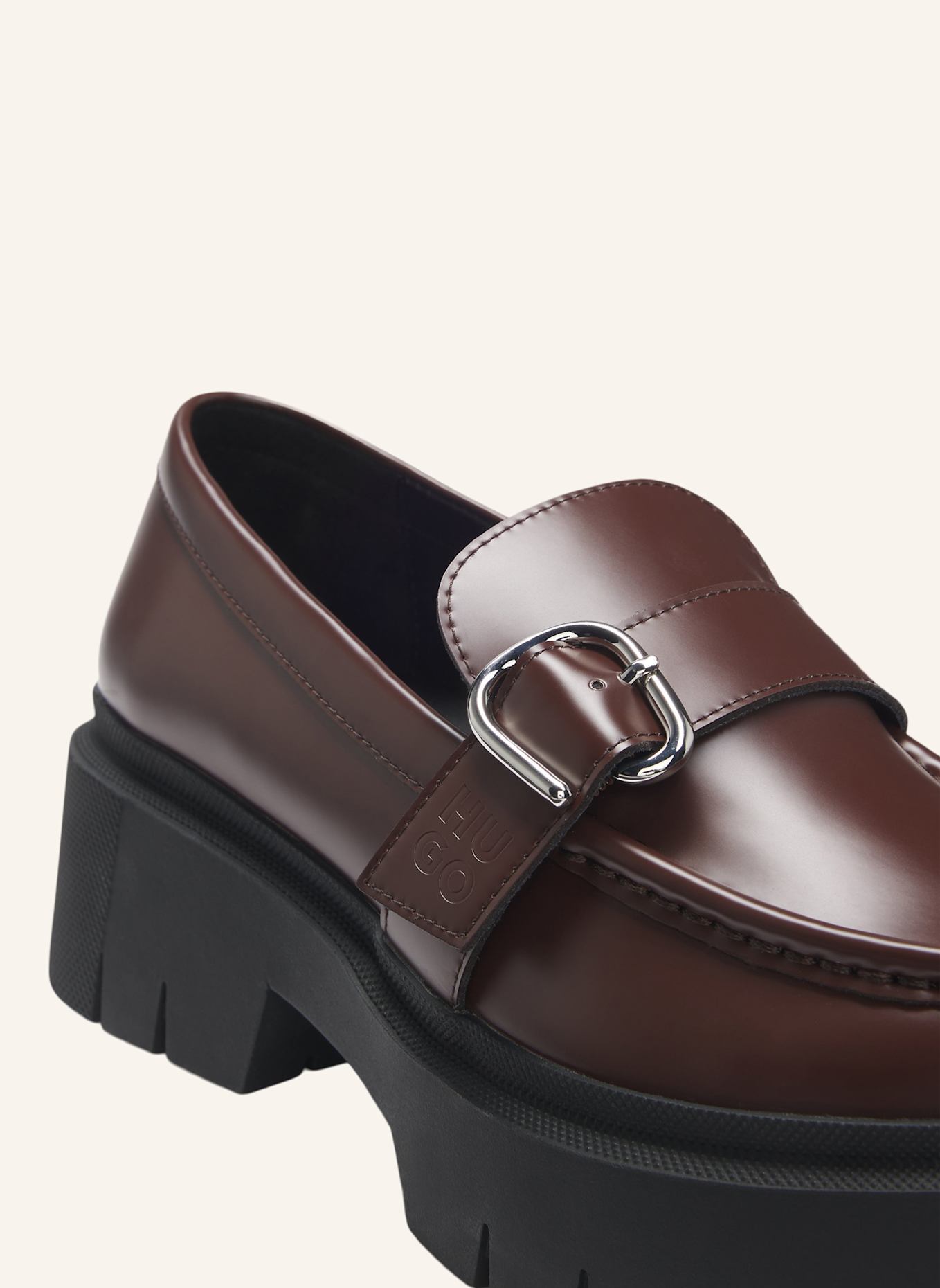 HUGO Flacher Schuh KRIS_NEWLOAFER_BROM: DUNKELBRAUN