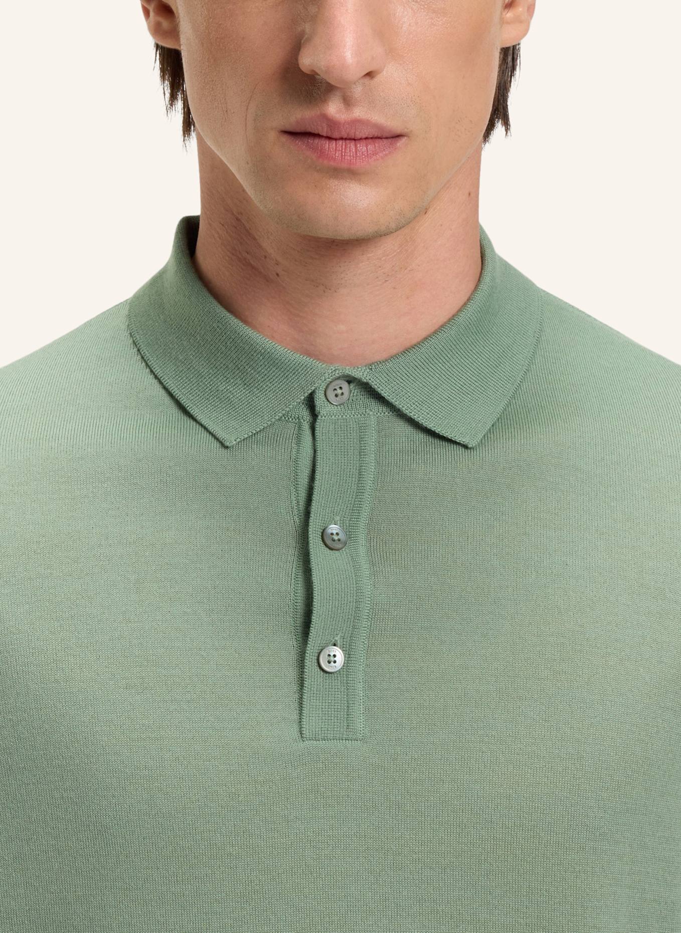 BOSS Strick-Poloshirt LANCIONE: HELLGRÜN